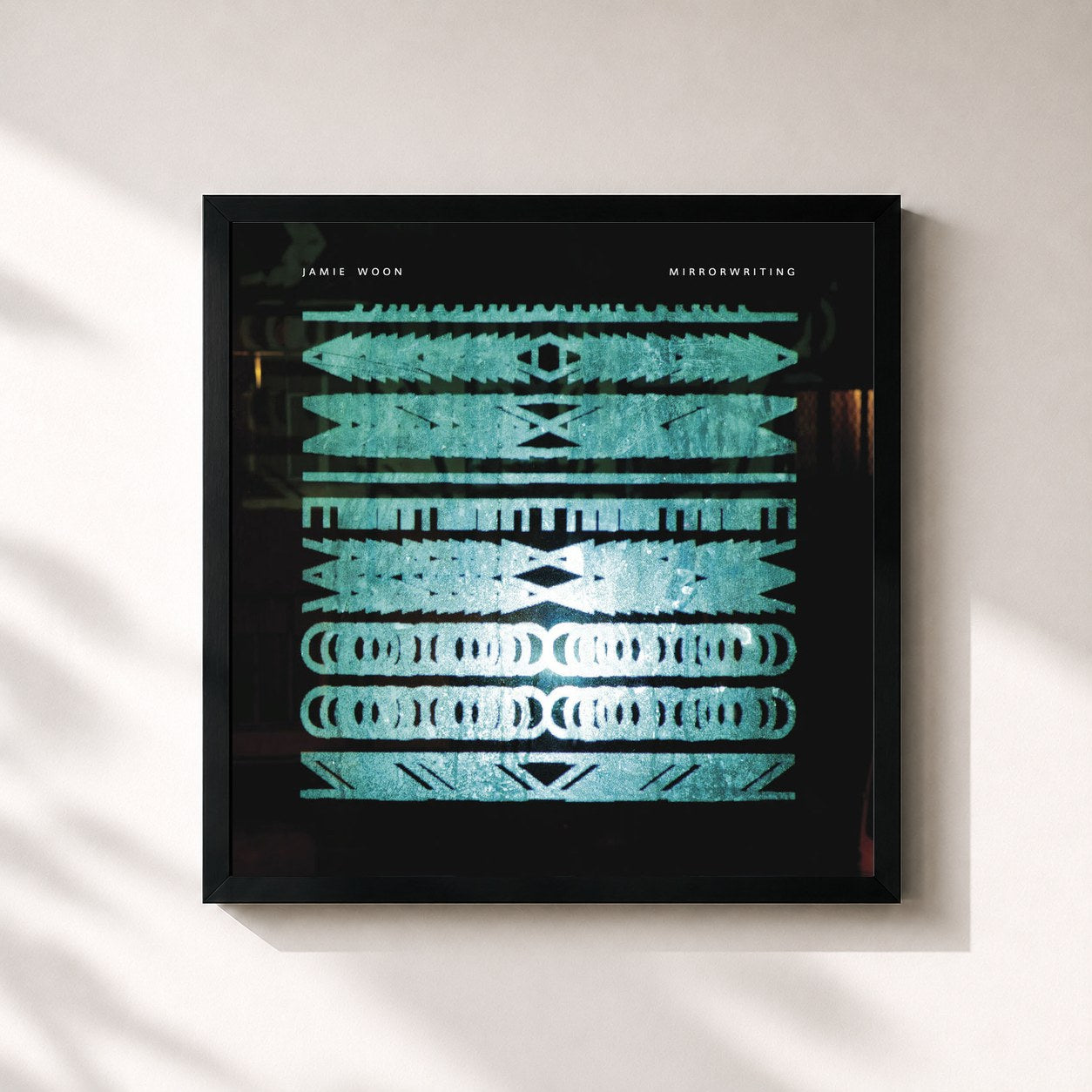 #noir Tableau carré de l'album Mirrorwriting de Jamie Woon, cadre noir 32x32 cm