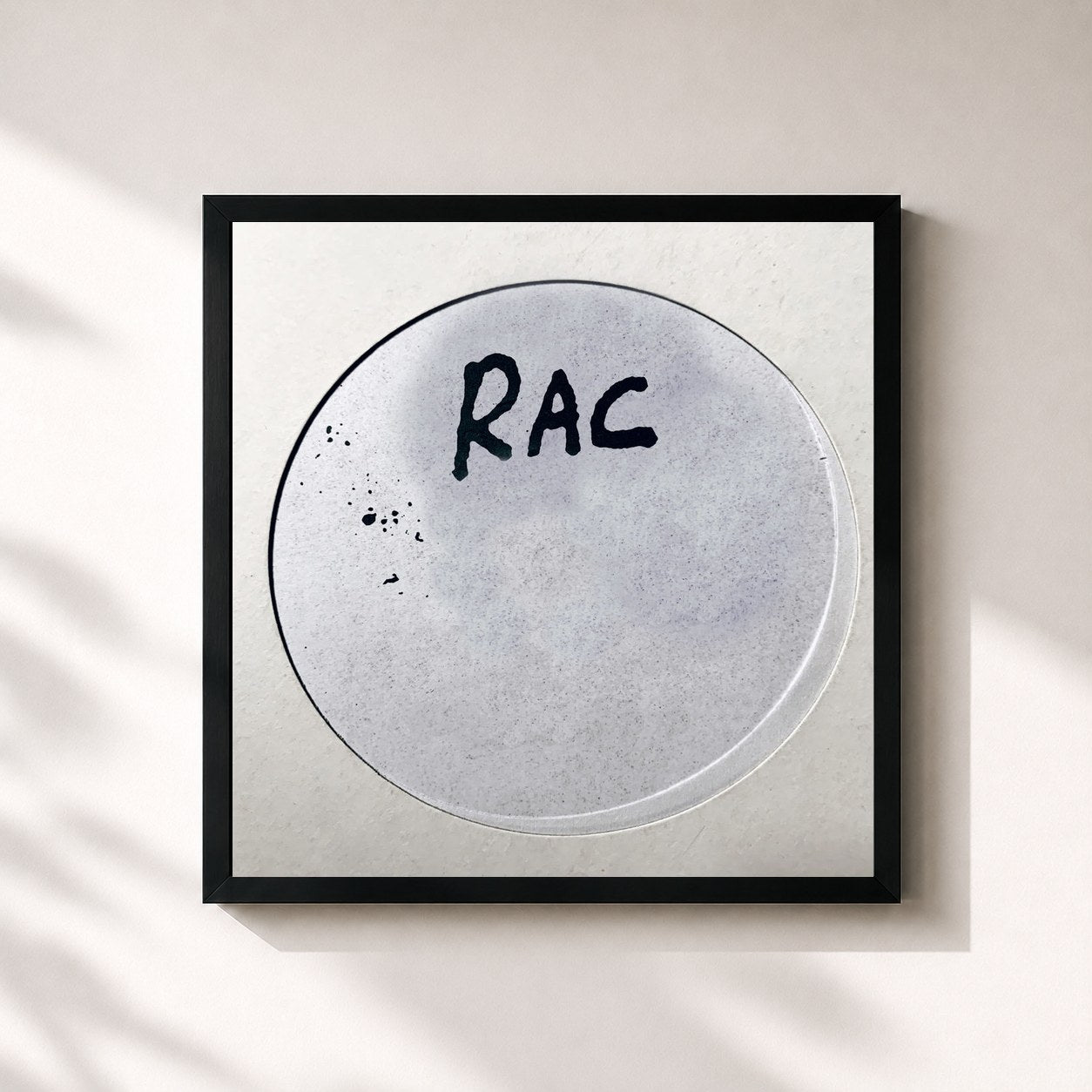 #noir Tableau carré de l'album Unreleased 1 de RAC, cadre noir 32x32 cm