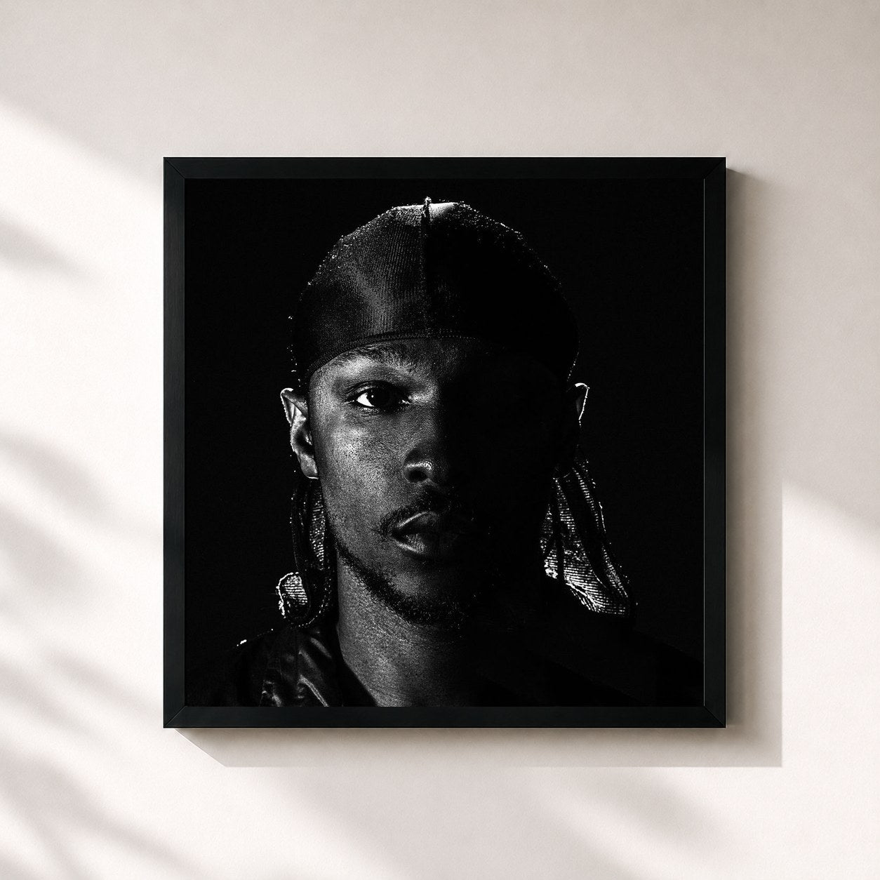 #noir Tableau carré de l'album Grime MC de JME, cadre noir 32x32 cm