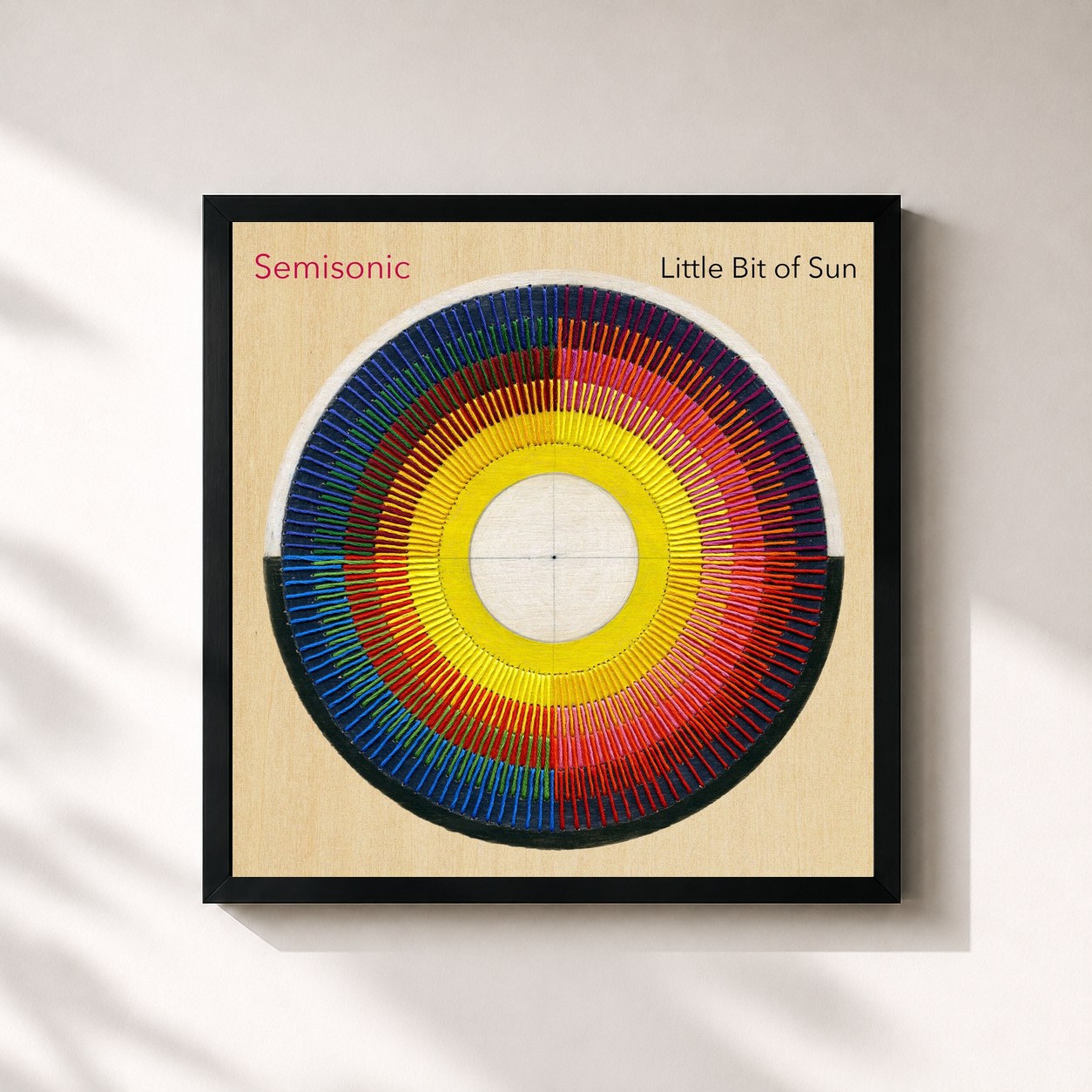#noir Tableau carré de l'album Little Bit of Sun de Semisonic, cadre noir 32x32 cm