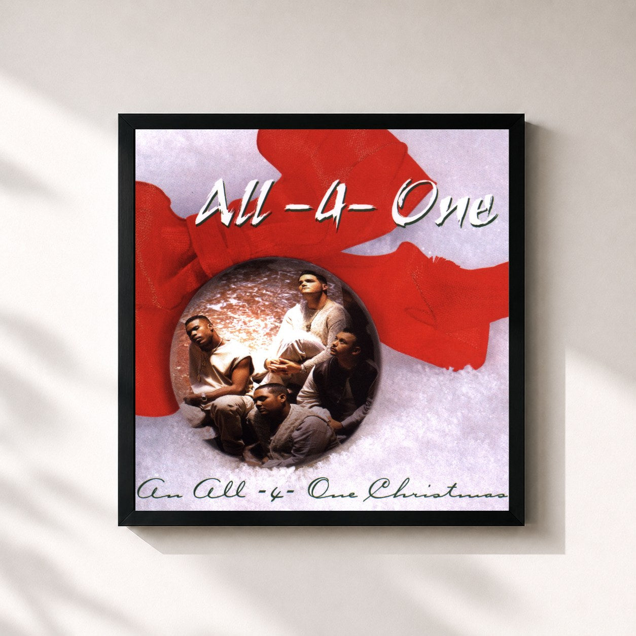 #noir Tableau carré de l'album An All-4-One Christmas de All-4-One, cadre noir 32x32 cm