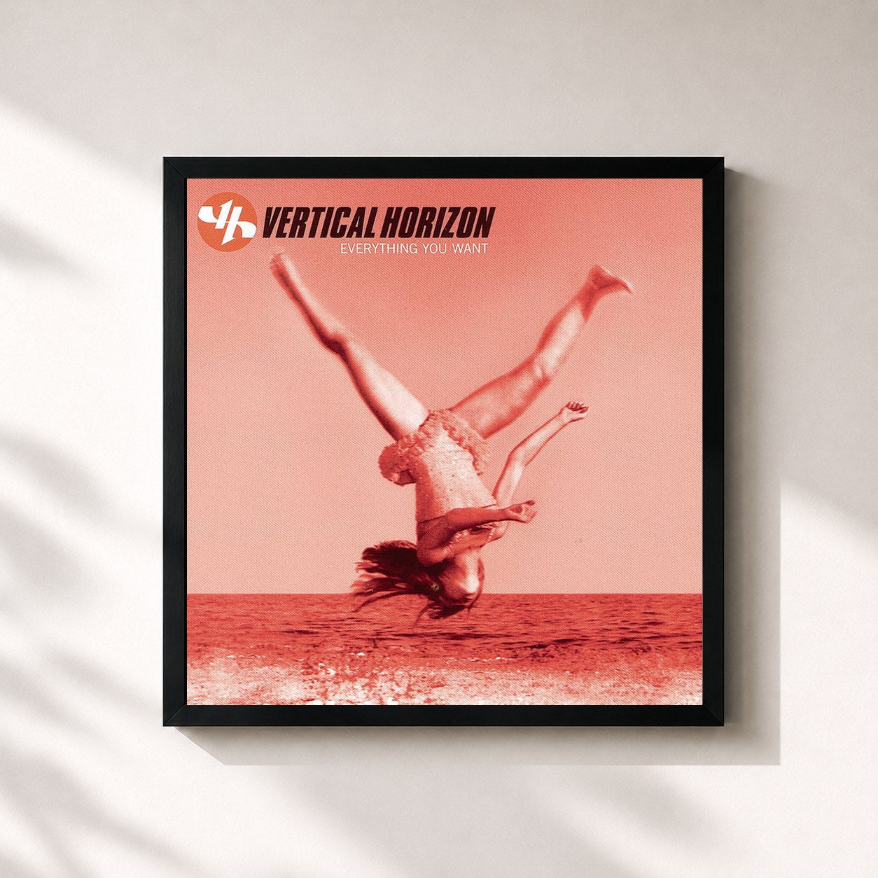 #noir Tableau carré de l'album Everything You Want de Vertical Horizon, cadre noir 32x32 cm