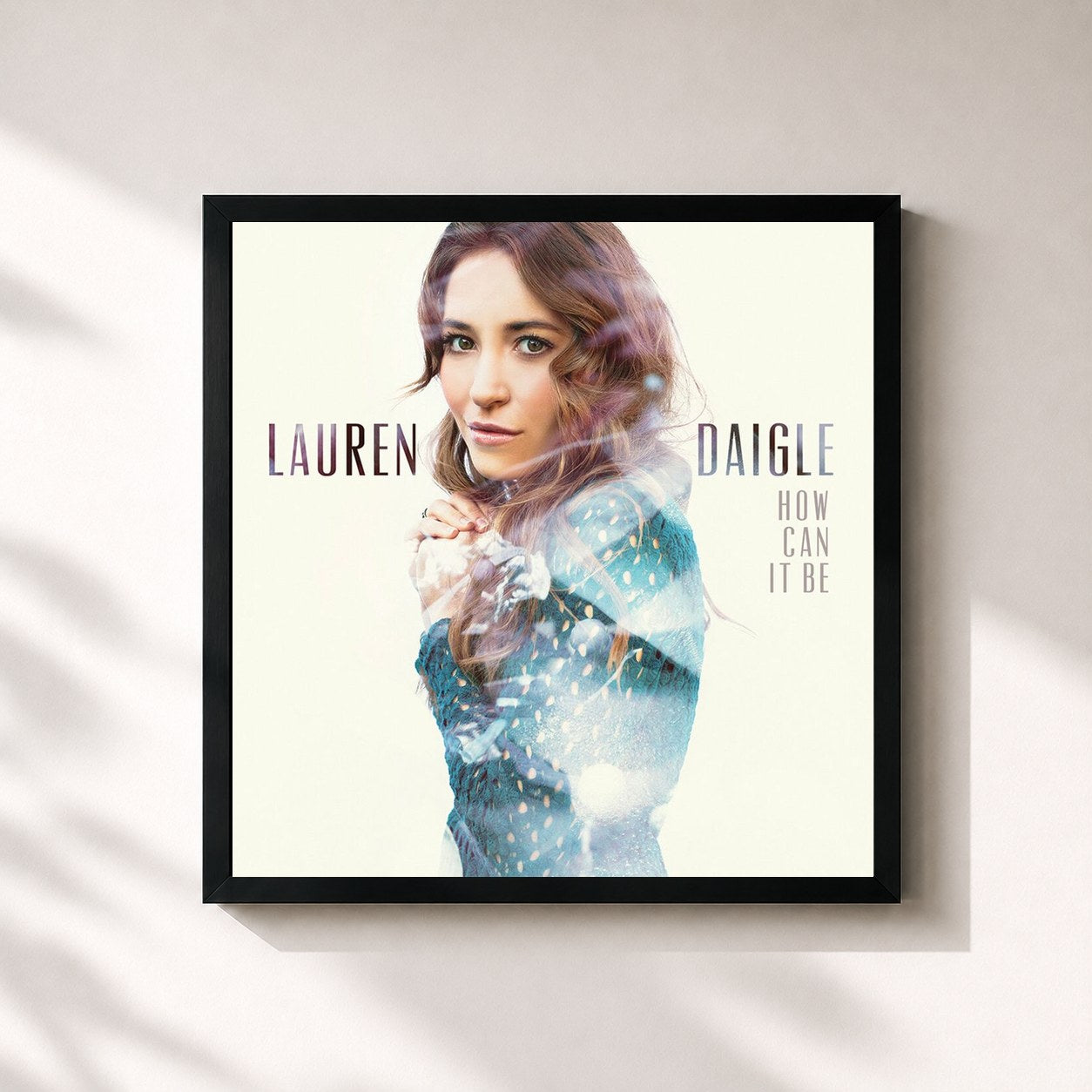 #noir Tableau carré de l'album How Can It Be de Lauren Daigle, cadre noir 32x32 cm