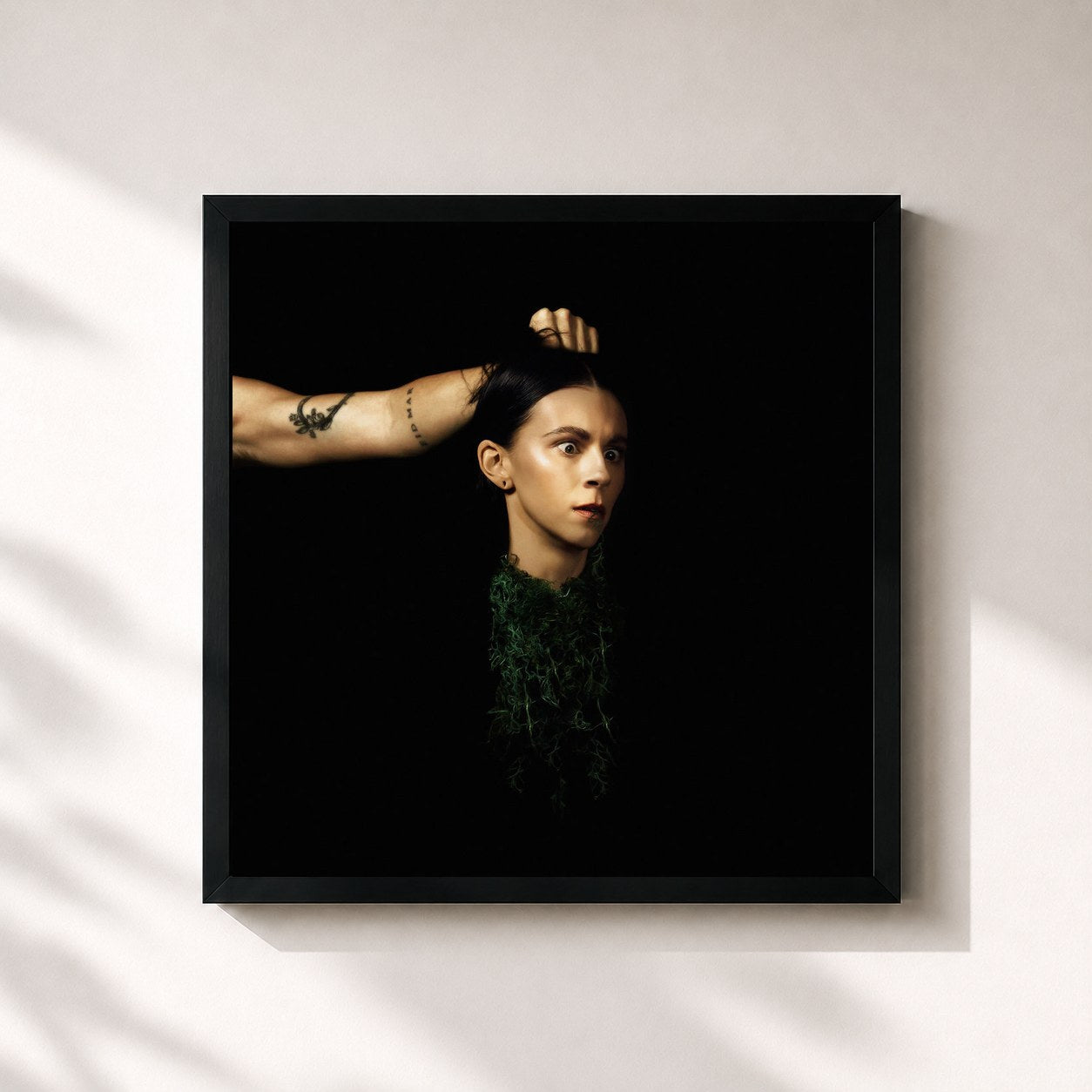 #noir Tableau carré de l'album EVERGREEN de PVRIS, cadre noir 32x32 cm