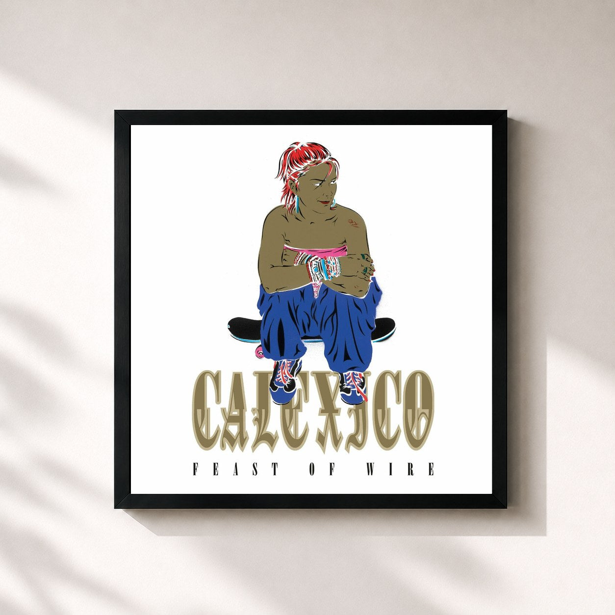 #noir Tableau carré de l'album Feast of Wire (20th Anniversary Remastered Deluxe Edition) de Calexico, cadre noir 32x32 cm