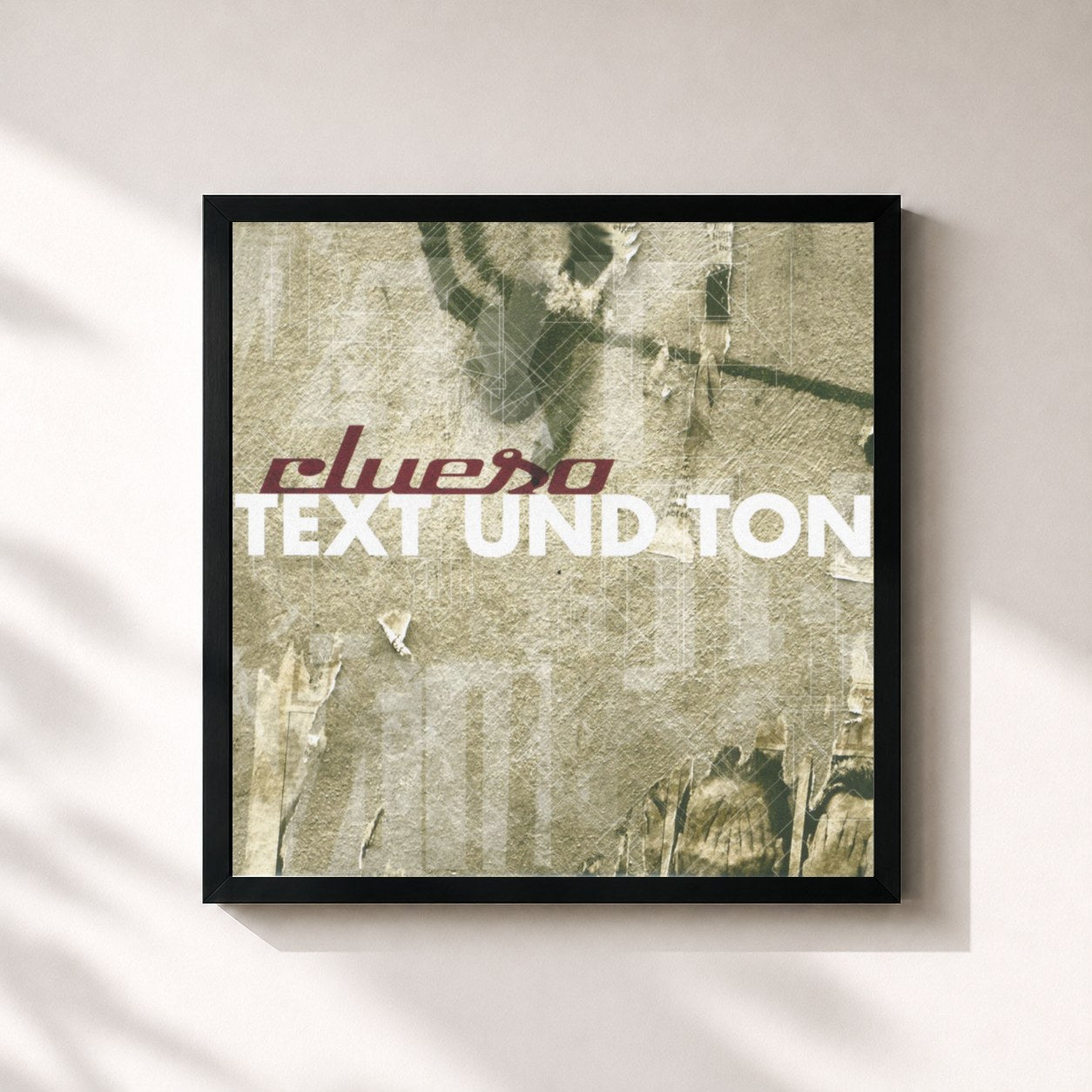 #noir Tableau carré de l'album Text und Ton (Remastered 2014) de Clueso, cadre noir 32x32 cm
