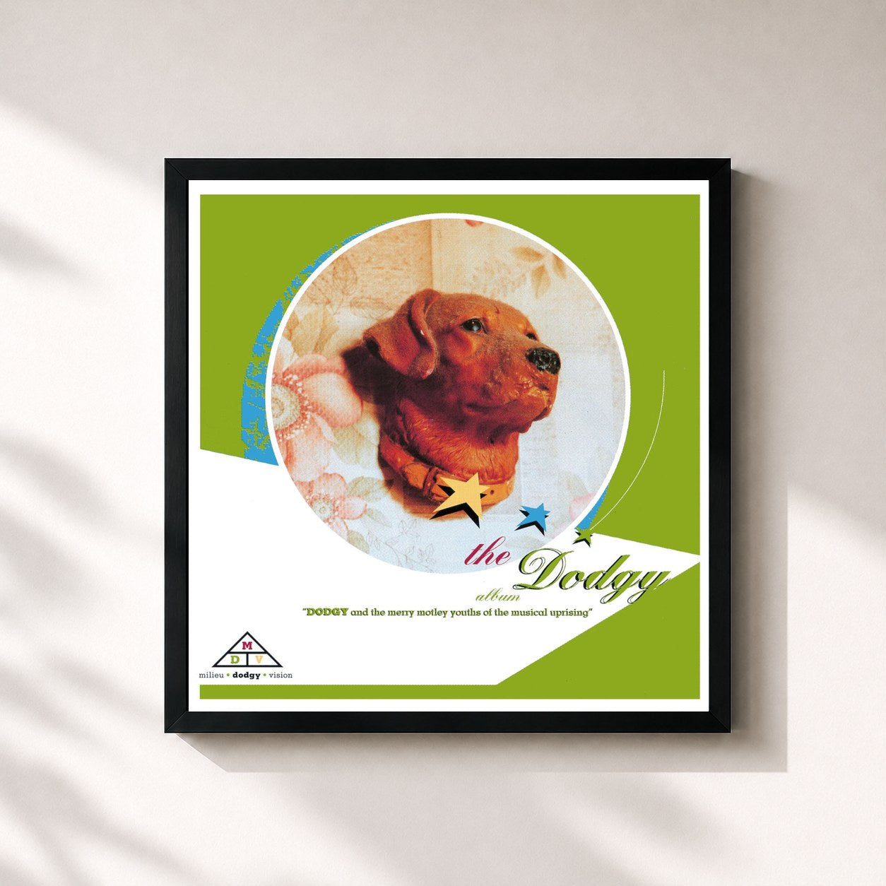 #noir Tableau carré de l'album The Dodgy Album de Dodgy, cadre noir 32x32 cm