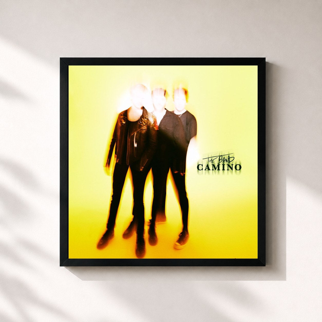 #noir Tableau carré de l'album The Band CAMINO de The Band CAMINO, cadre noir 32x32 cm