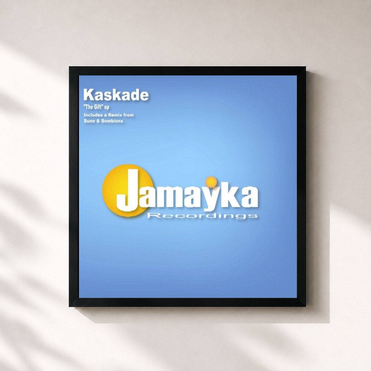 #noir Tableau carré de l'album The Gift EP de Kaskade, cadre noir 32x32 cm