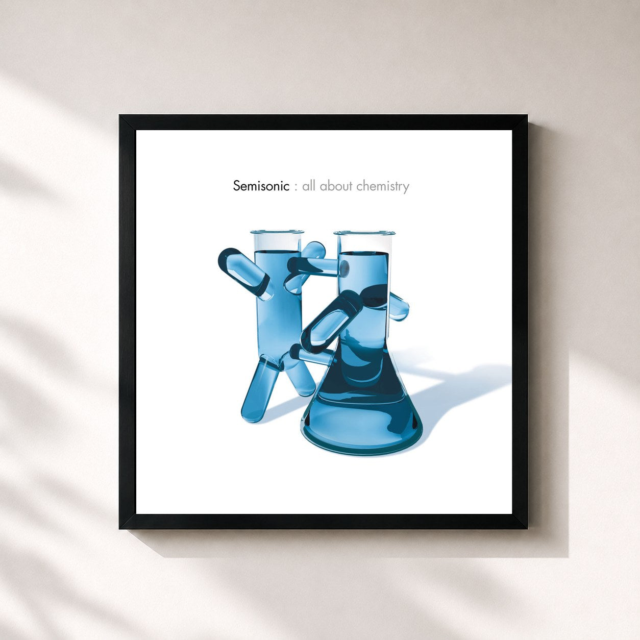 #noir Tableau carré de l'album All About Chemistry de Semisonic, cadre noir 32x32 cm