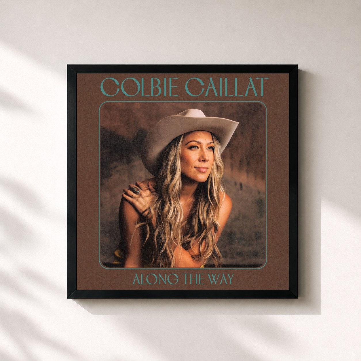 #noir Tableau carré de l'album Along The Way de Colbie Caillat, cadre noir 32x32 cm
