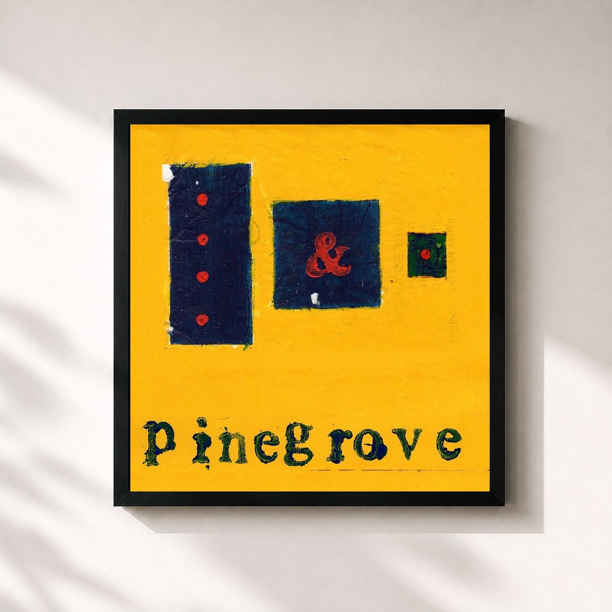 #noir Tableau carré de l'album Everything So Far de Pinegrove, cadre noir 32x32 cm