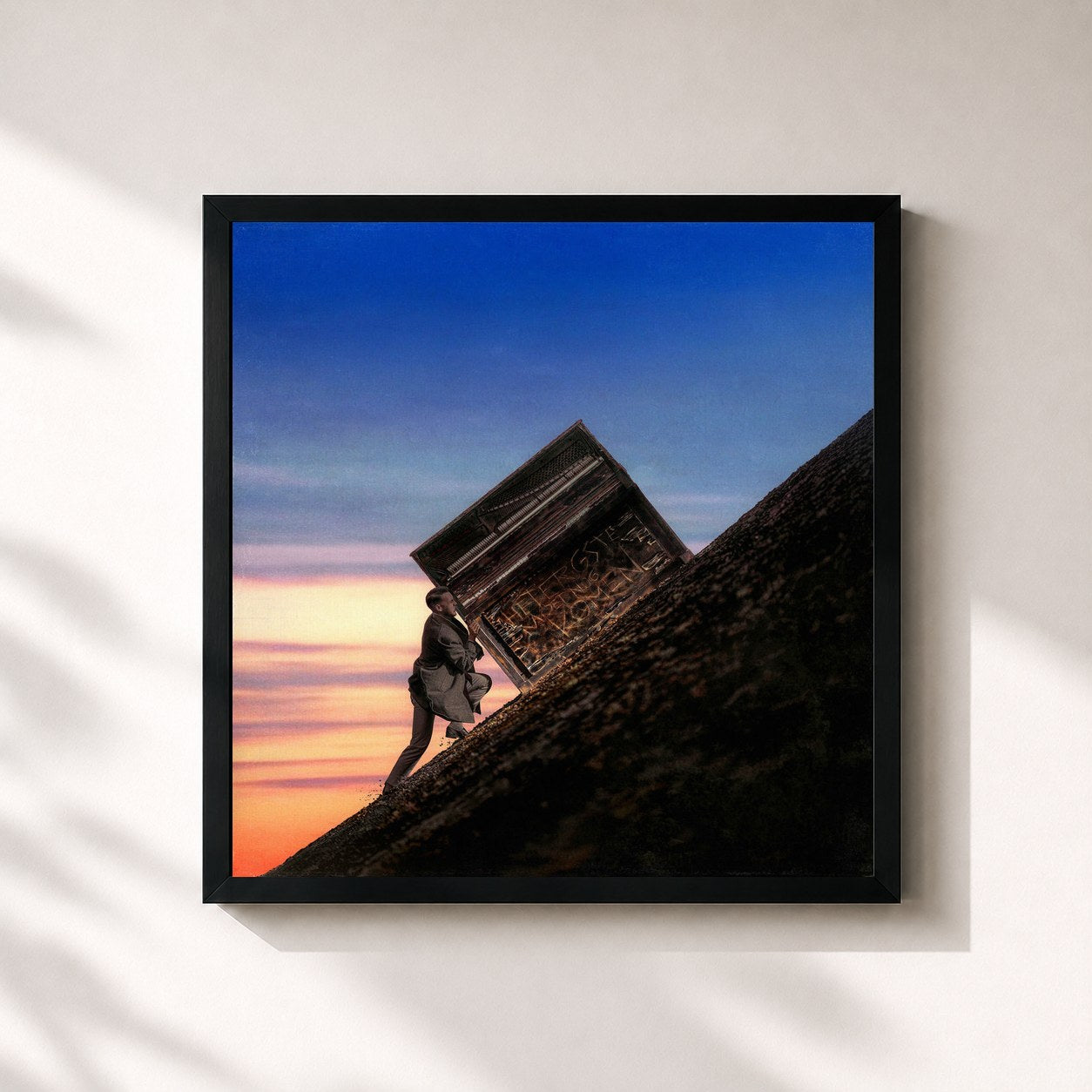 #noir Tableau carré de l'album Het Ergste Moet Nog Komen de Sefa, cadre noir 32x32 cm