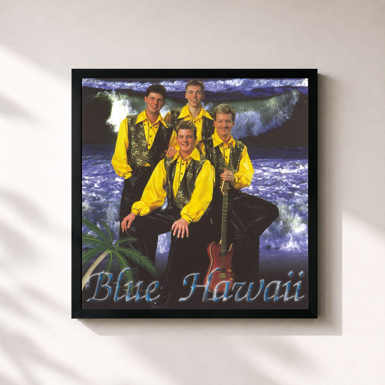 #noir Tableau carré de l'album Blue Hawaii Vol 1 de Blue Hawaii, cadre noir 32x32 cm
