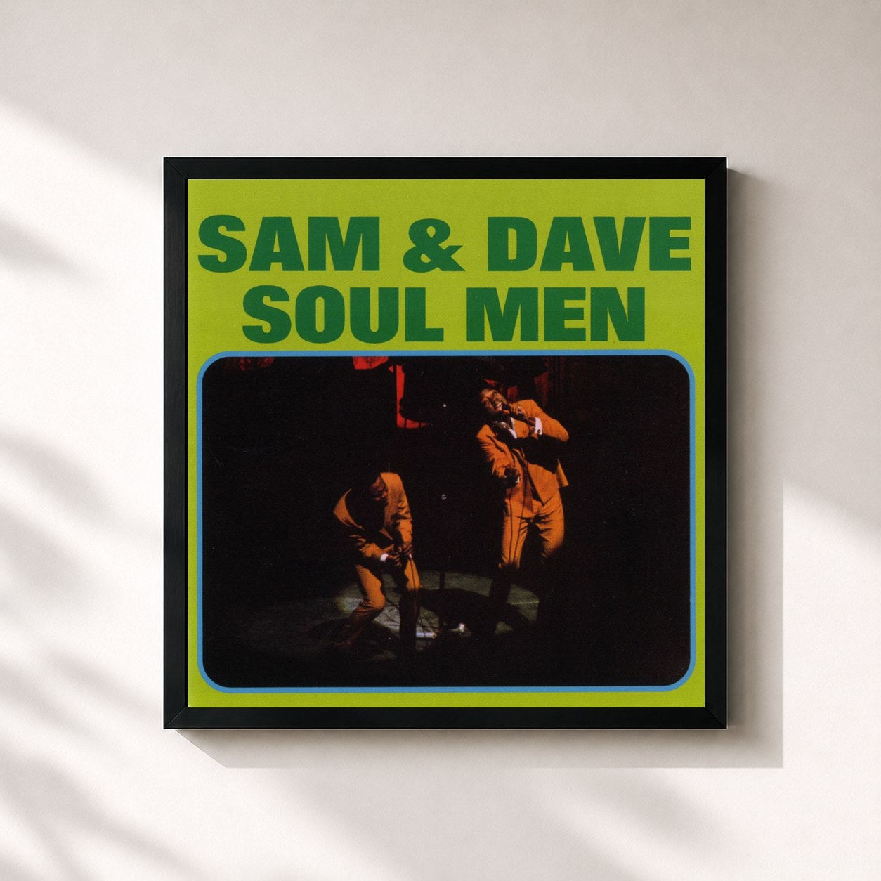 #noir Tableau carré de l'album Soul Men de Sam & Dave, cadre noir 32x32 cm