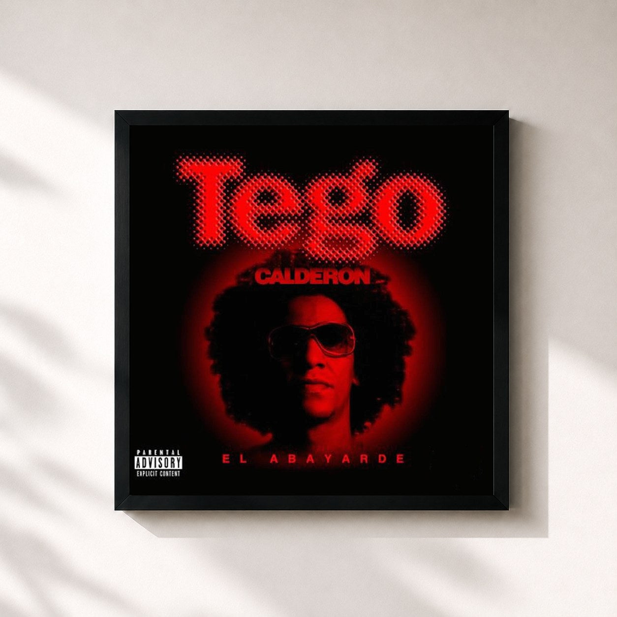 #noir Tableau carré de l'album El Abayarde de Tego Calderón, cadre noir 32x32 cm