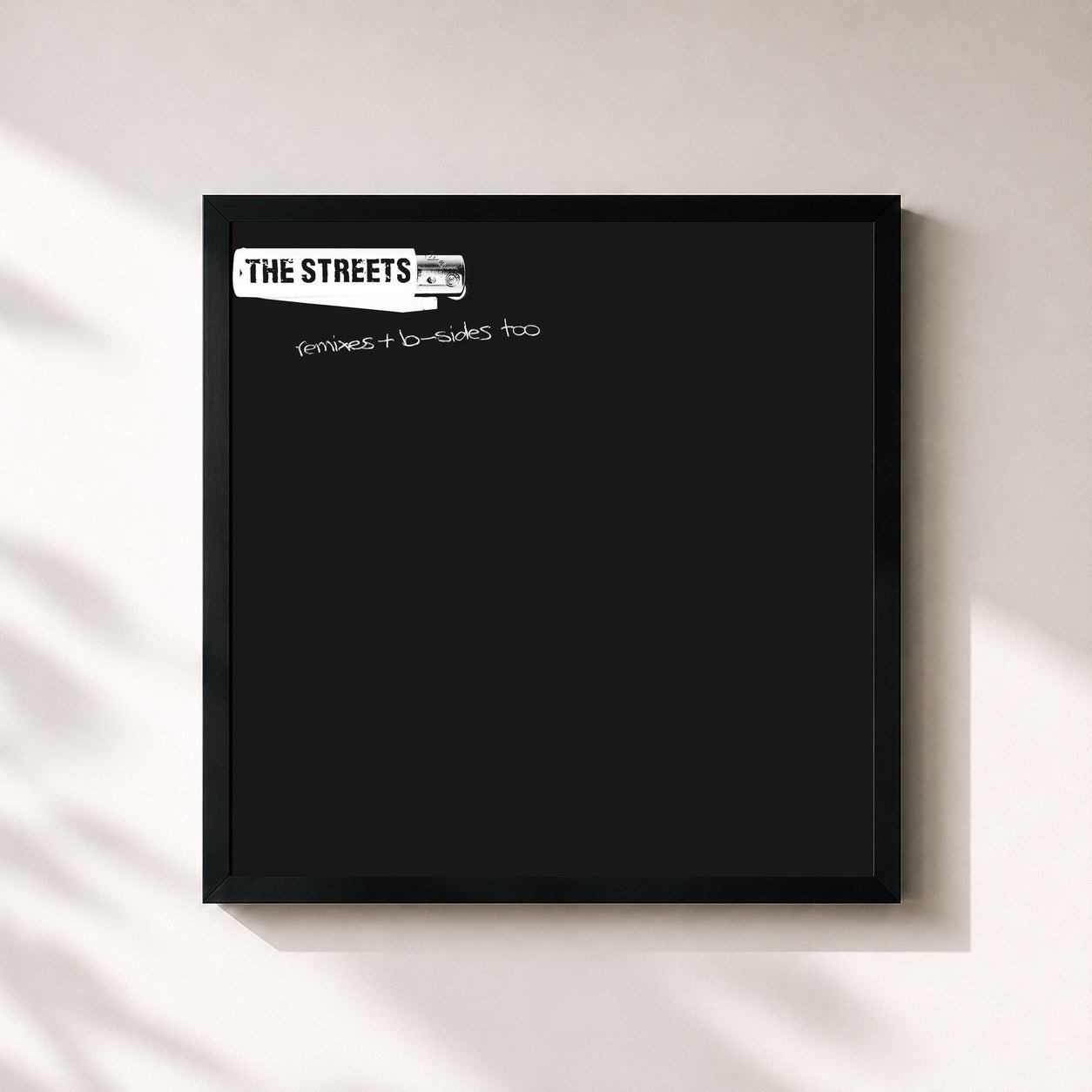 #noir Tableau carré de l'album Remixes & B-Sides Too de The Streets, cadre noir 32x32 cm