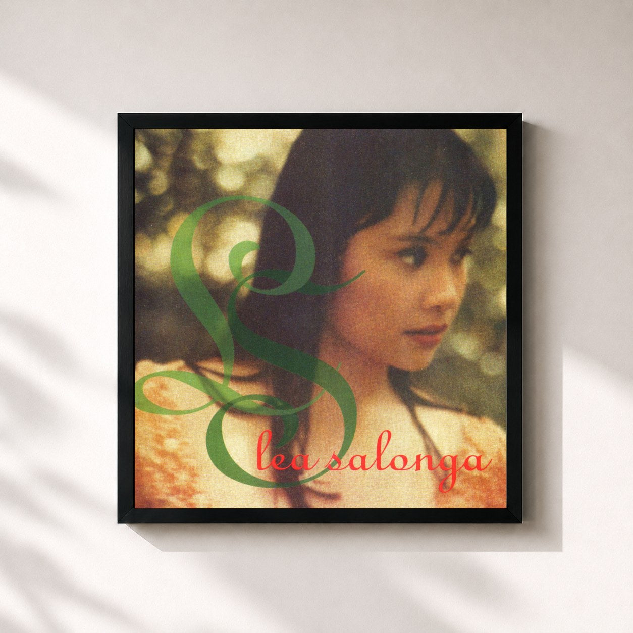 #noir Tableau carré de l'album Lea Salonga de Lea Salonga, cadre noir 32x32 cm