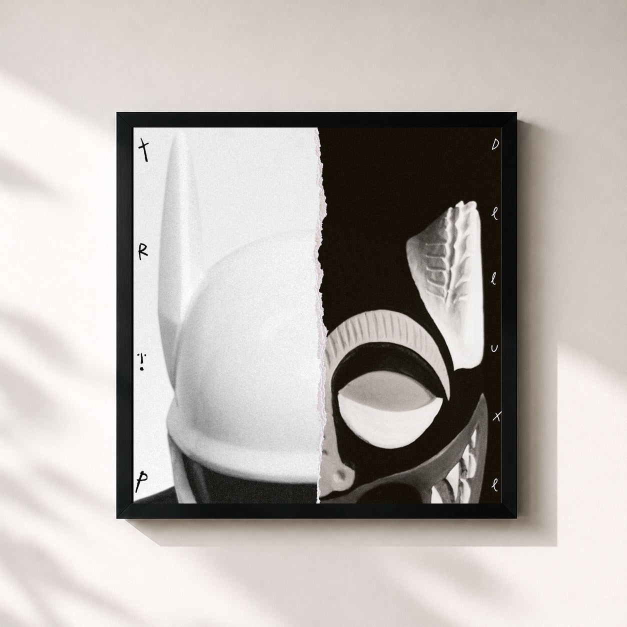 #noir Tableau carré de l'album trip (deluxe) de CRO, cadre noir 32x32 cm