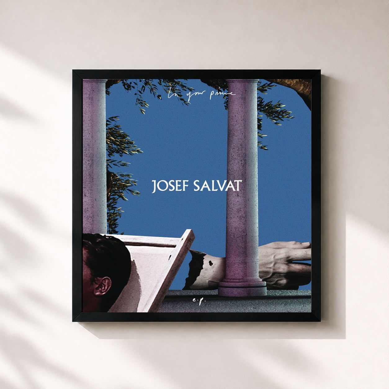 #noir Tableau carré de l'album In Your Prime - EP de Josef Salvat, cadre noir 32x32 cm