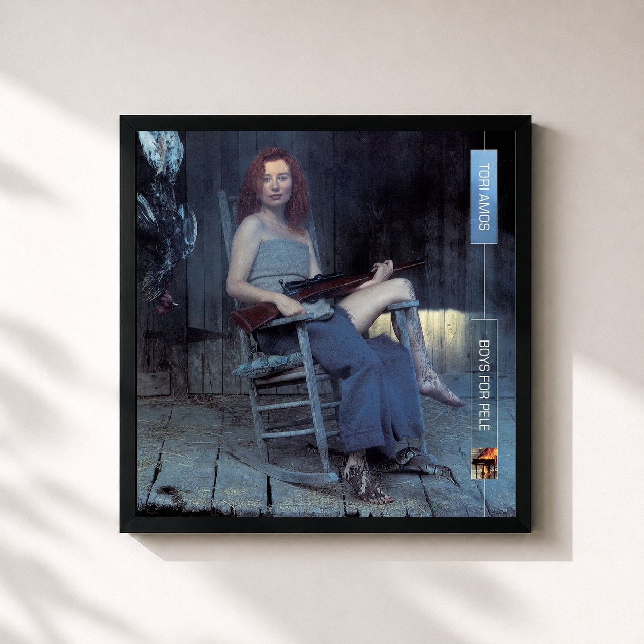 #noir Tableau carré de l'album Boys for Pele (Deluxe Edition) de Tori Amos, cadre noir 32x32 cm