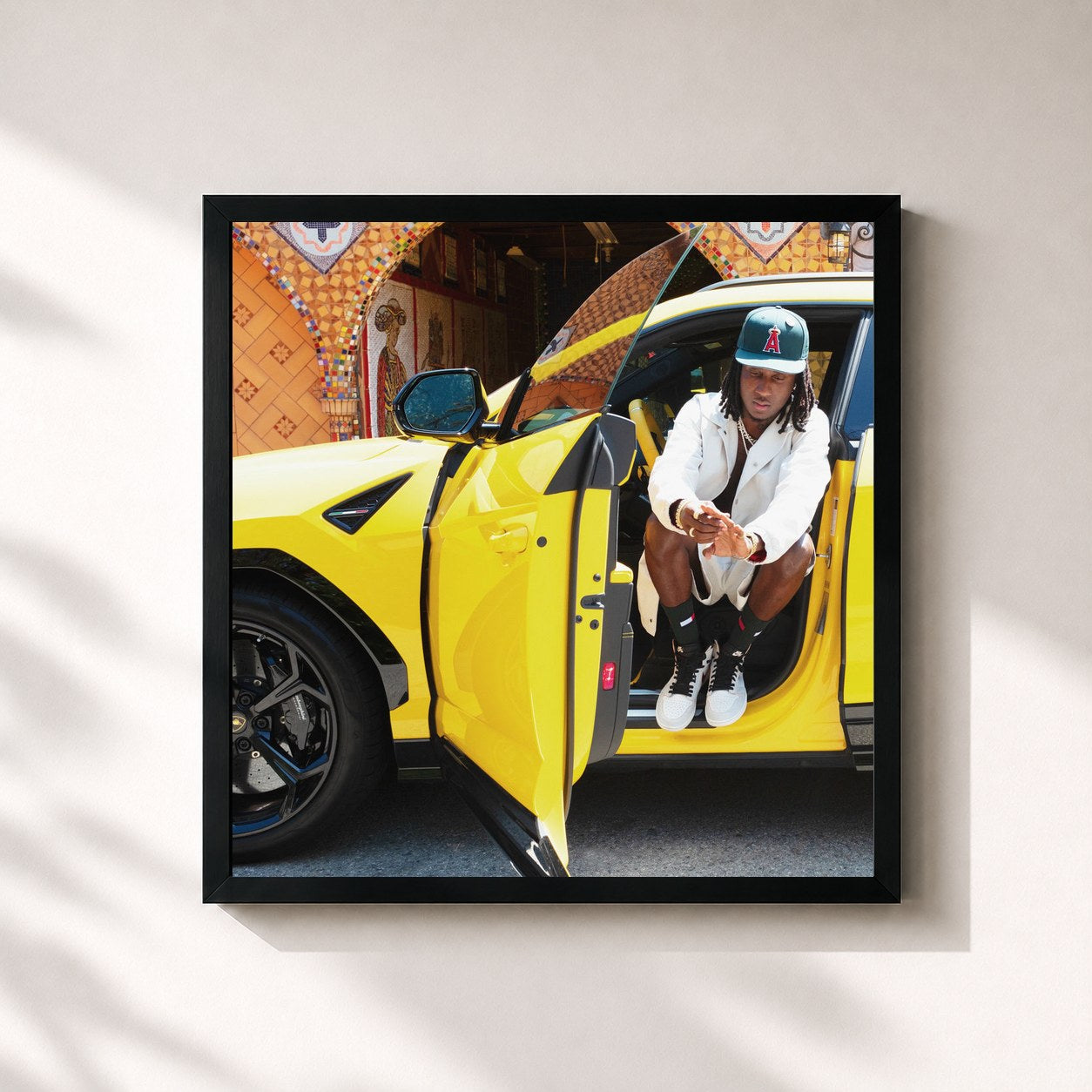 #noir Tableau carré de l'album Wayy 2 Kritical de K Camp, cadre noir 32x32 cm