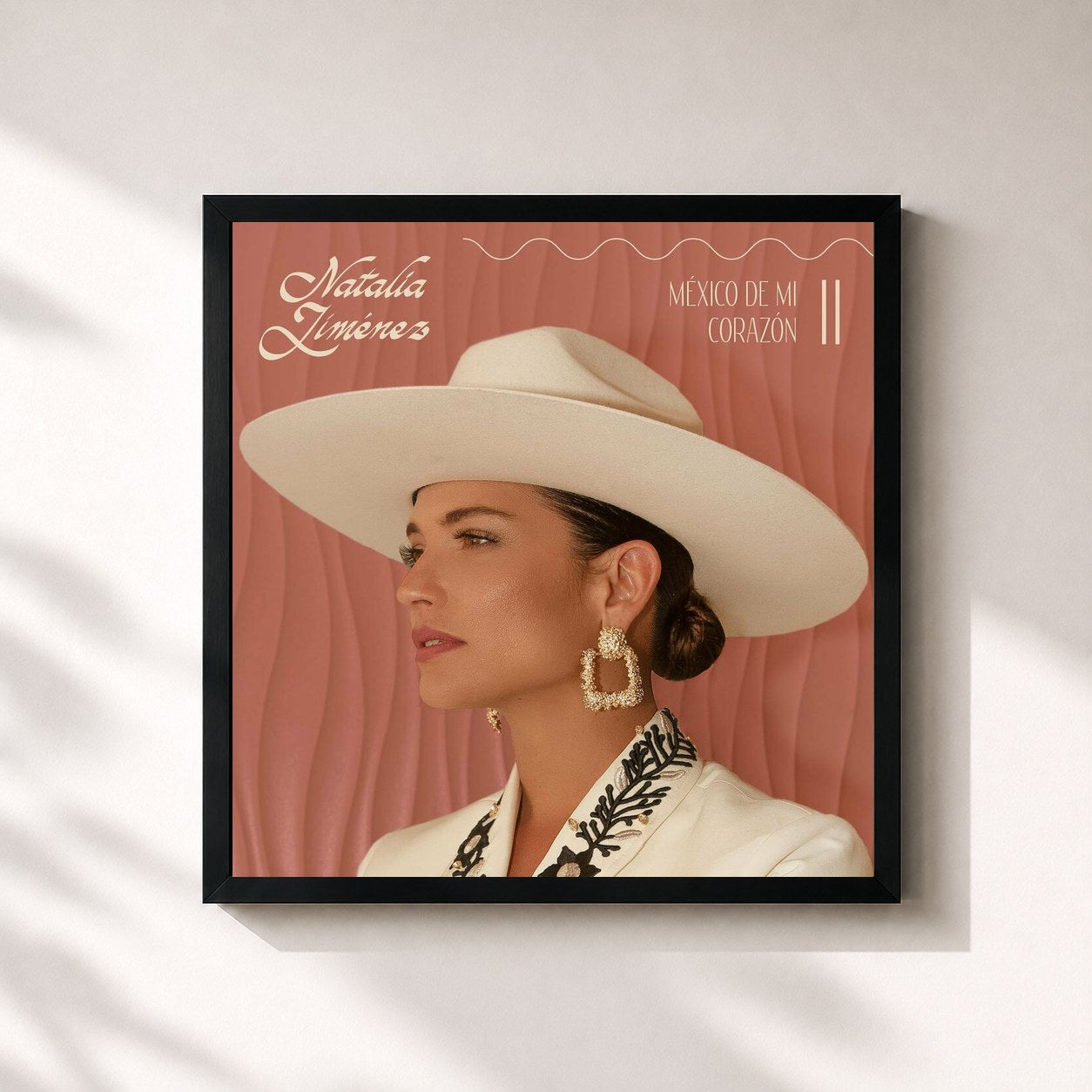 #noir Tableau carré de l'album México de Mi Corazón, Vol. 2 de Natalia Jiménez, cadre noir 32x32 cm