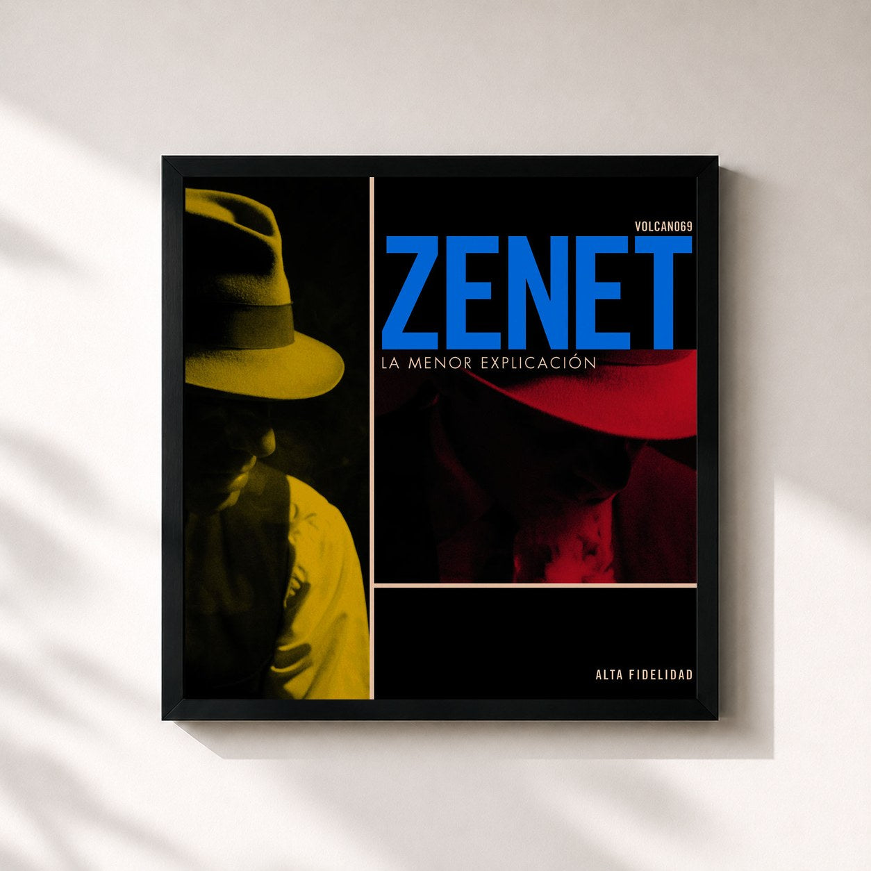 #noir Tableau carré de l'album La Menor Explicación de Zenet, cadre noir 32x32 cm