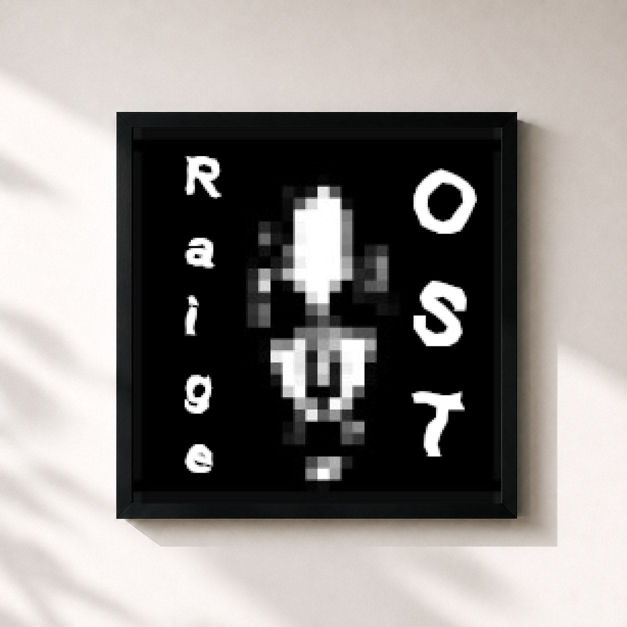 #noir Tableau carré de l'album Raige (Original Soundtrack) de Raige, cadre noir 32x32 cm