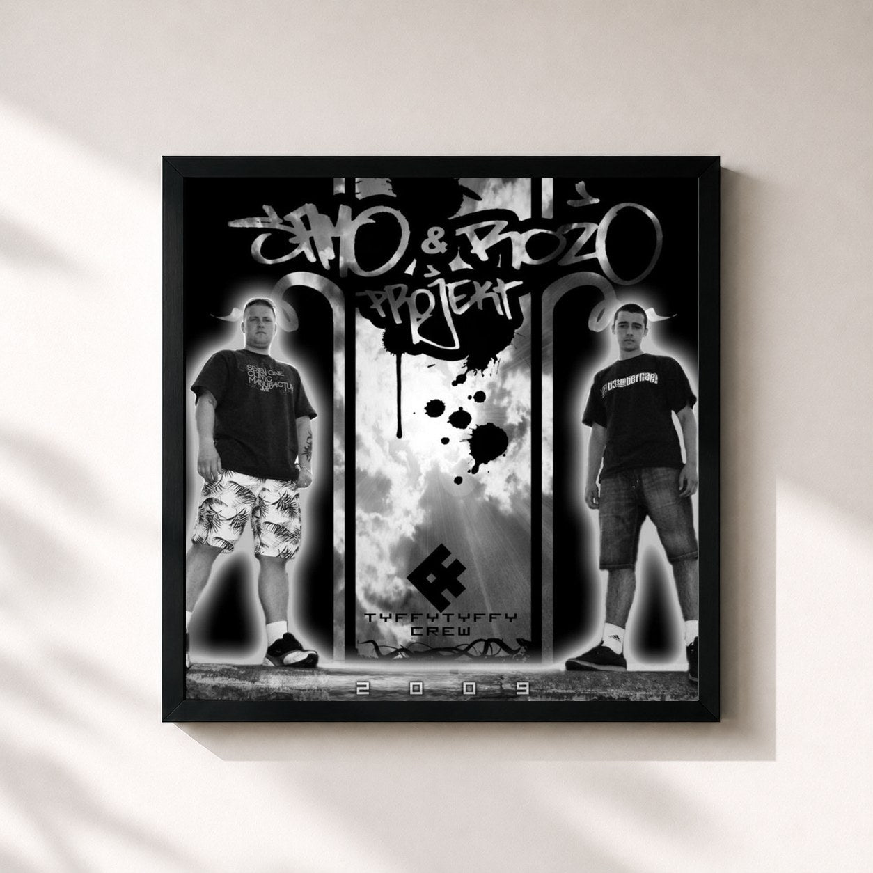 #noir Tableau carré de l'album SaMo & Rożo Projekt de Samo, cadre noir 32x32 cm