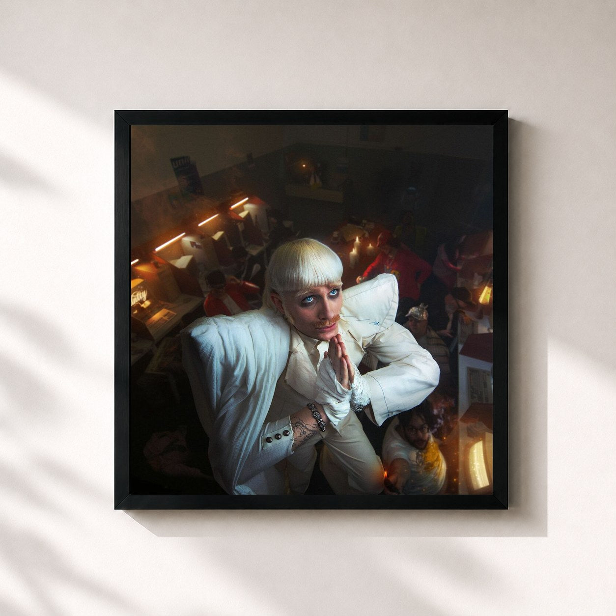#noir Tableau carré de l'album Unity de Joost, cadre noir 32x32 cm