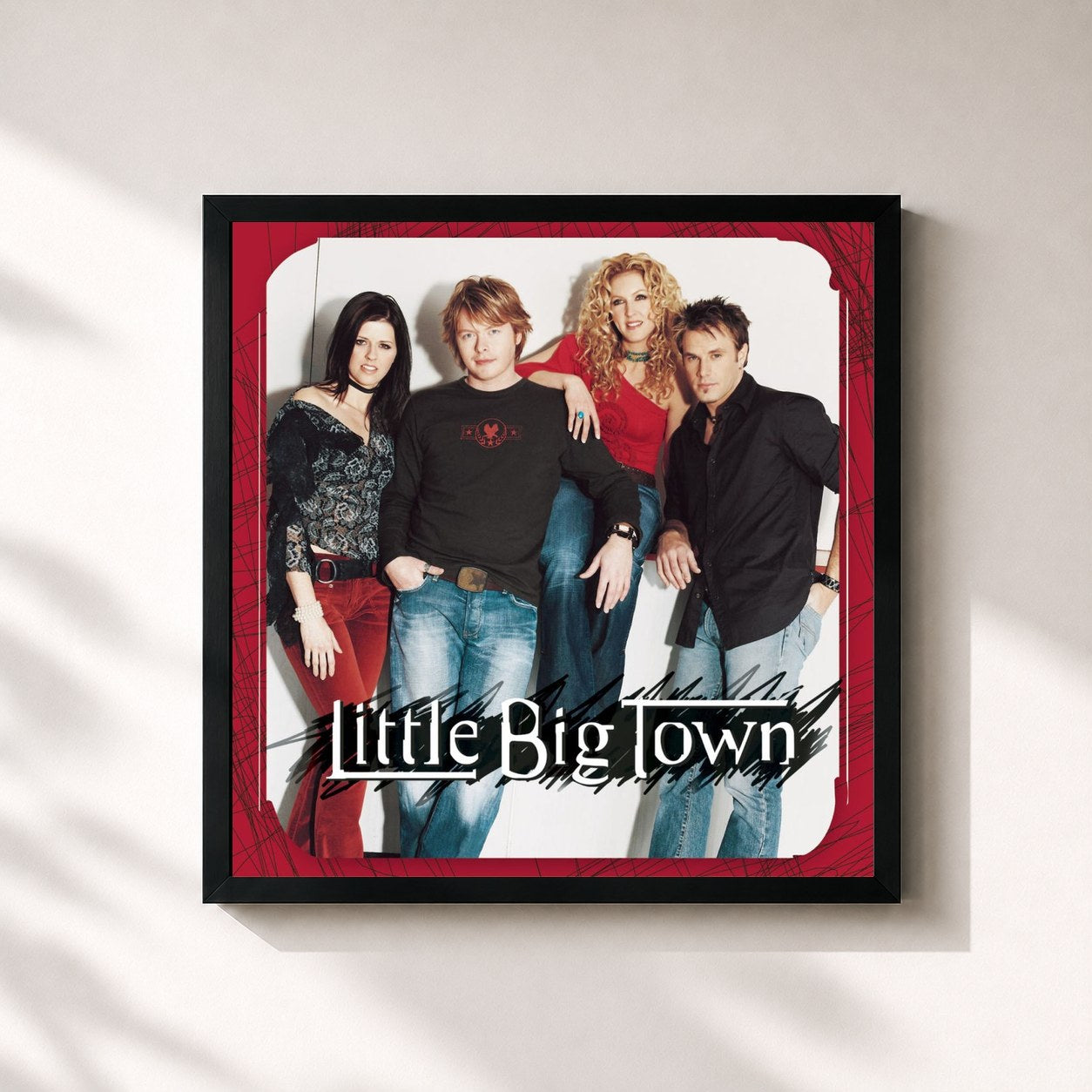 #noir Tableau carré de l'album Little Big Town de Little Big Town, cadre noir 32x32 cm