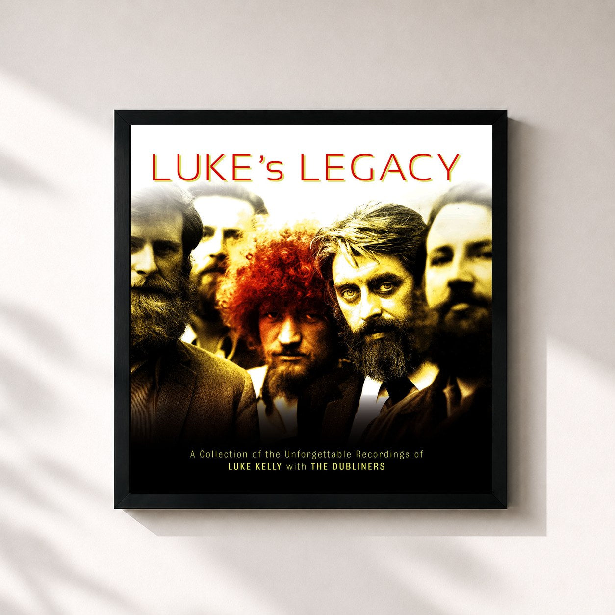 #noir Tableau carré de l'album Luke's Legacy de Luke Kelly, cadre noir 32x32 cm