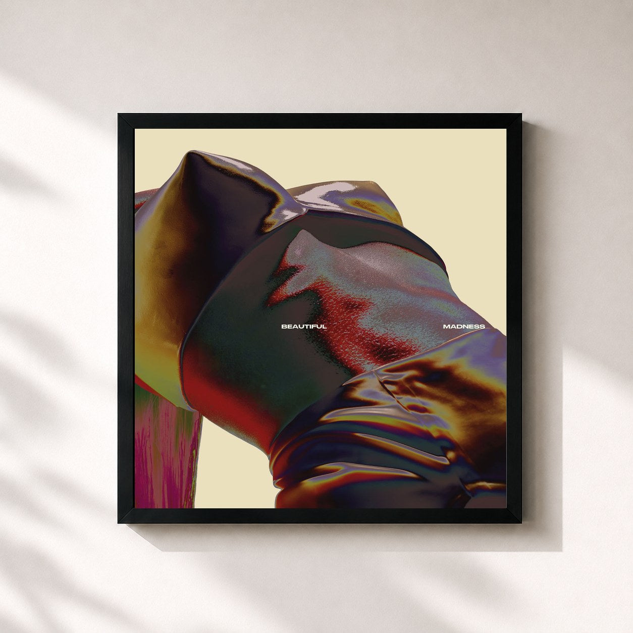 #noir Tableau carré de l'album BEAUTIFUL MADNESS de Agnes, cadre noir 32x32 cm