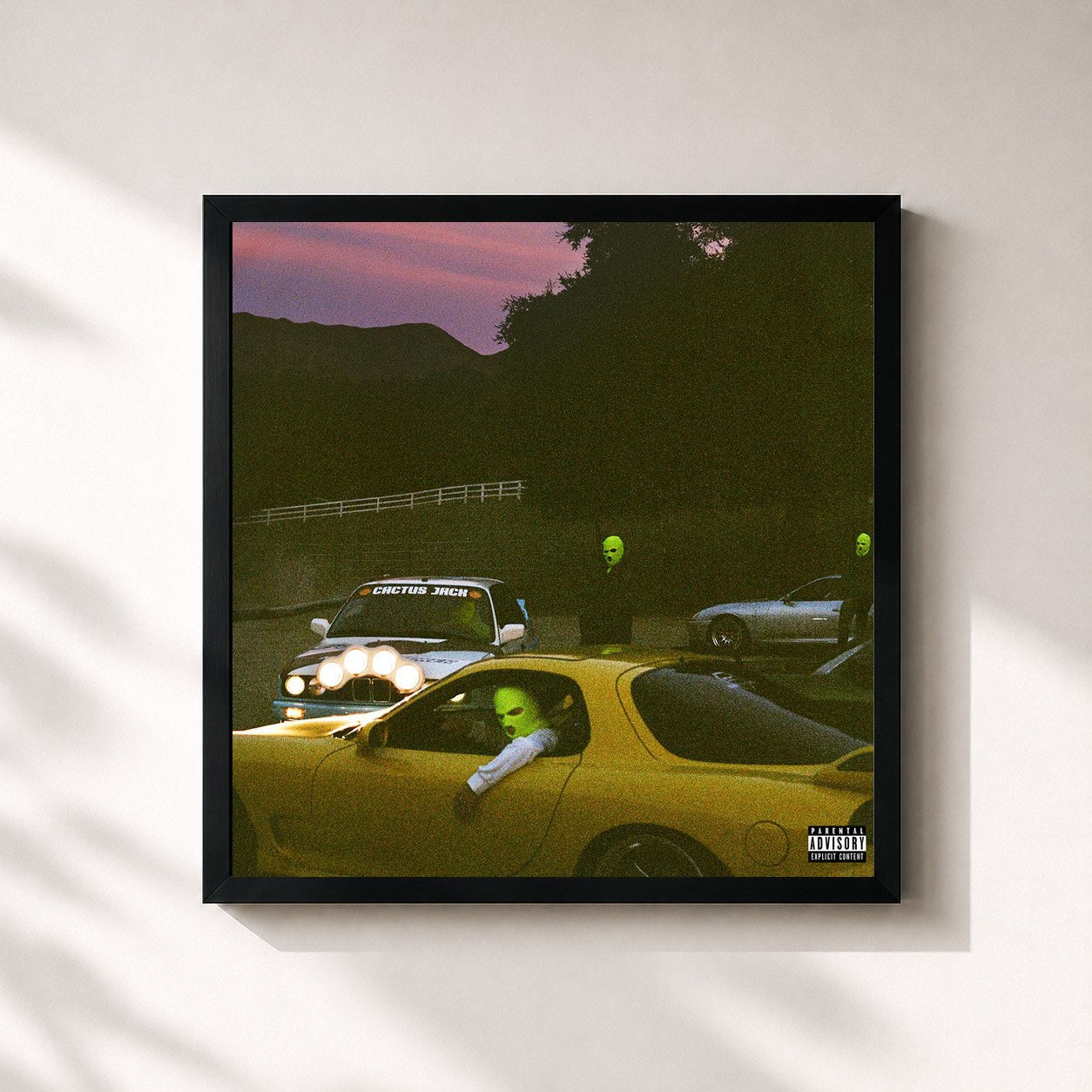 #noir Tableau carré de l'album JACKBOYS de JACKBOYS, cadre noir 32x32 cm