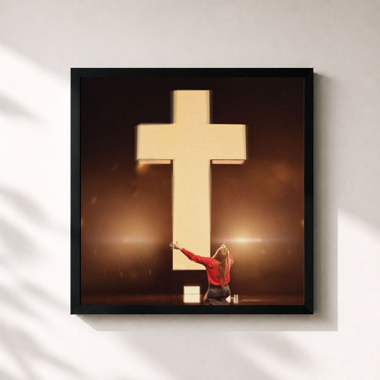 #noir Tableau carré de l'album AH, JESUS / CORAÇÃO IGUAL AO TEU de Julliany Souza, cadre noir 32x32 cm