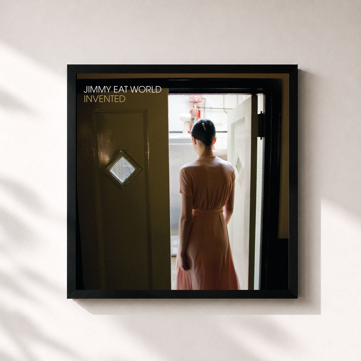 #noir Tableau carré de l'album Invented (Deluxe Edition) de Jimmy Eat World, cadre noir 32x32 cm