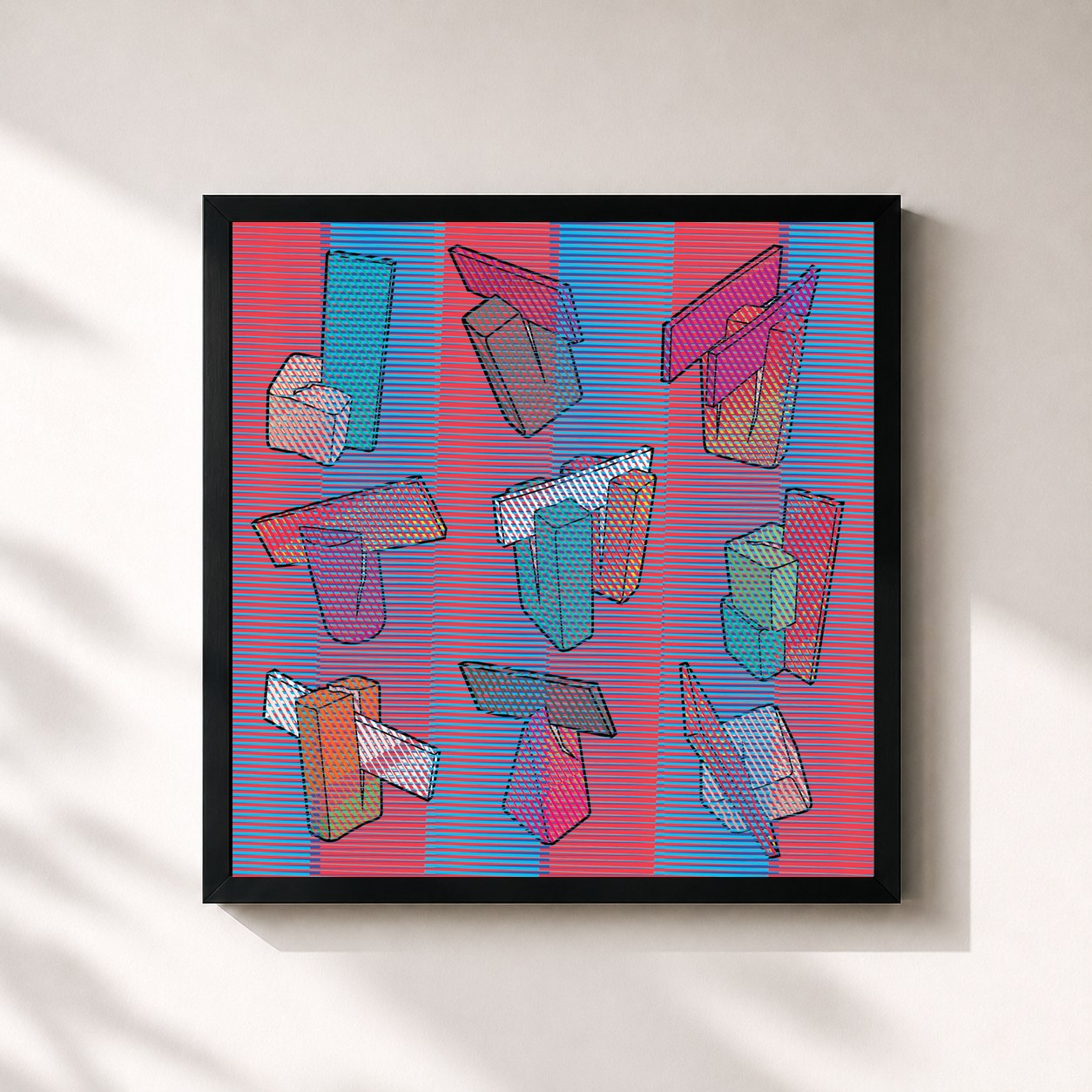 #noir Tableau carré de l'album Colours (The Mixes) de Hot Chip, cadre noir 32x32 cm