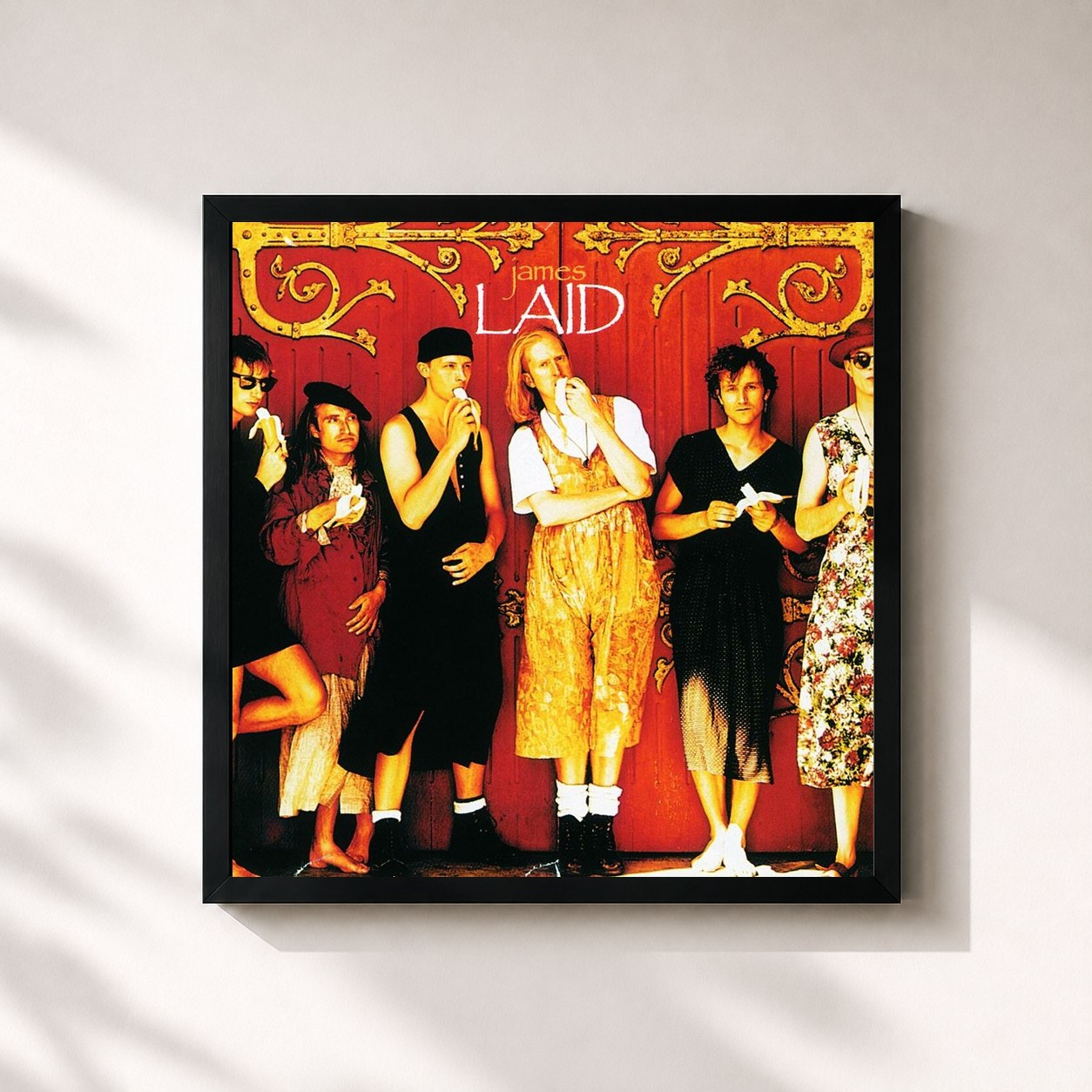 #noir Tableau carré de l'album Laid de James, cadre noir 32x32 cm
