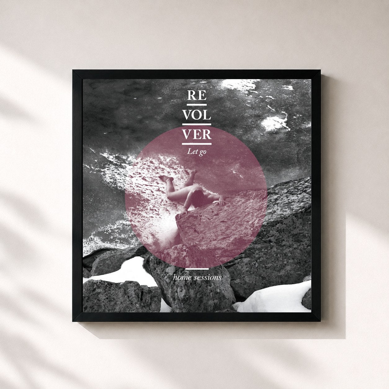 #noir Tableau carré de l'album Let Go (Home Sessions) de Revolver, cadre noir 32x32 cm