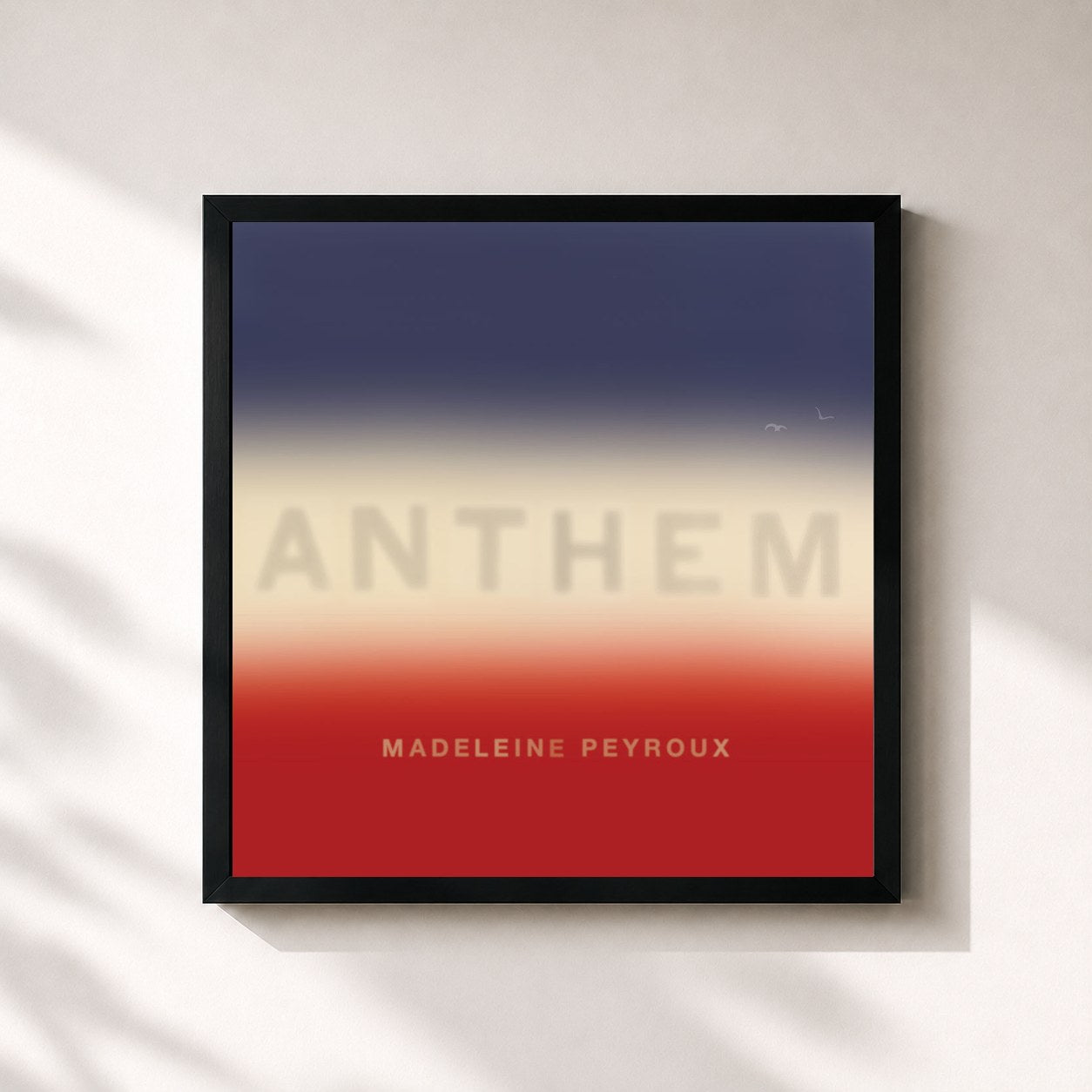 #noir Tableau carré de l'album Anthem de Madeleine Peyroux, cadre noir 32x32 cm
