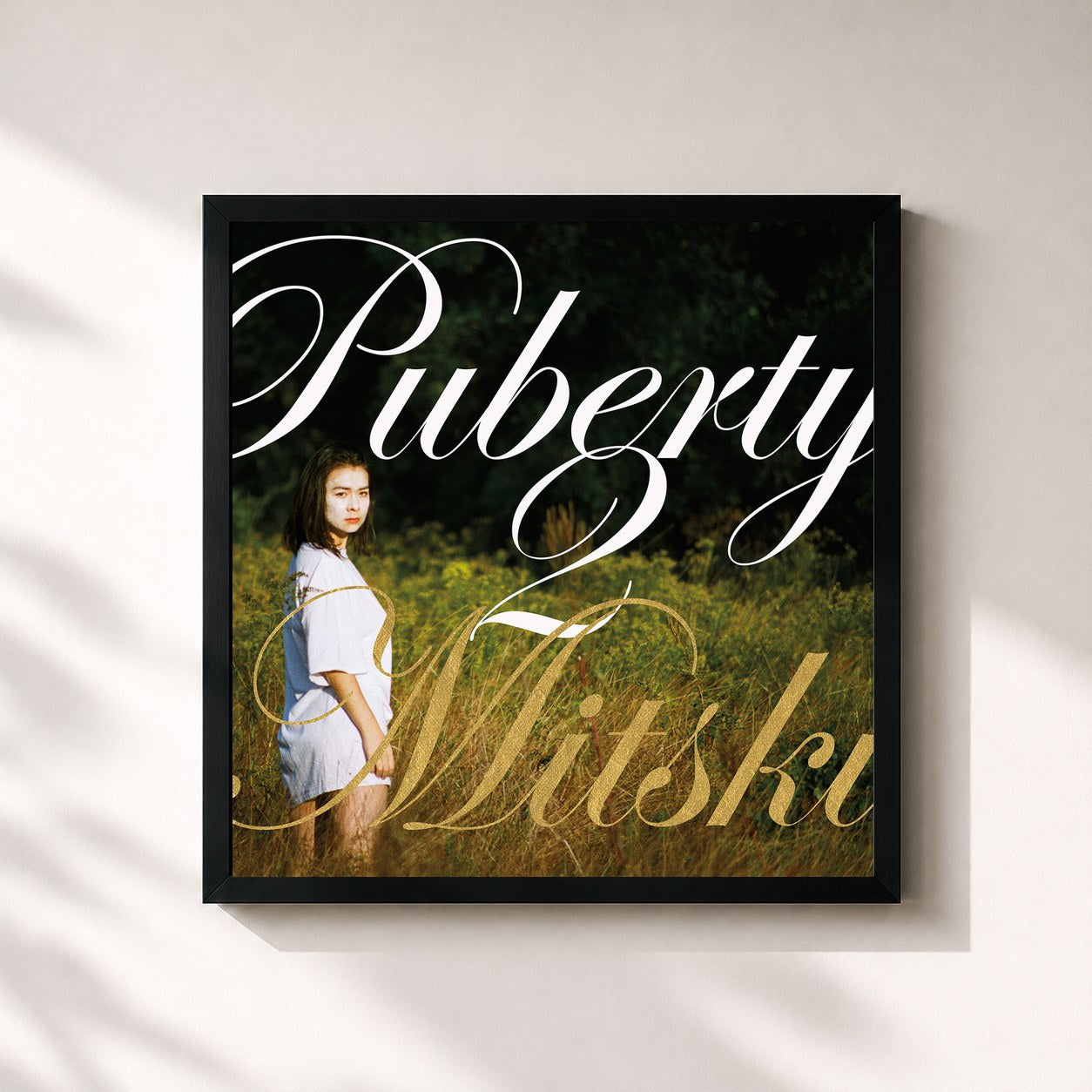 #noir Tableau carré de l'album Puberty 2 de Mitski, cadre noir 32x32 cm