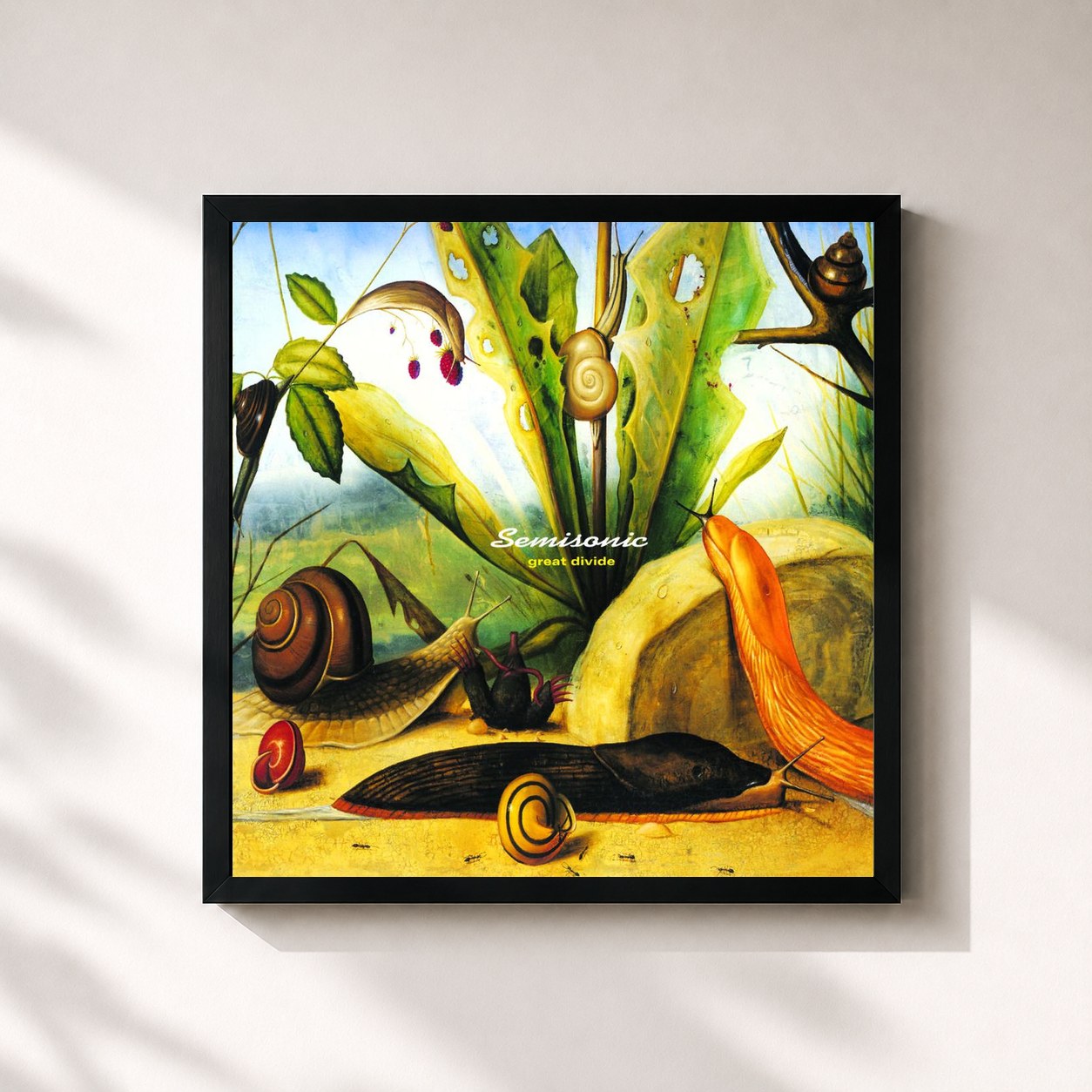 #noir Tableau carré de l'album Great Divide de Semisonic, cadre noir 32x32 cm