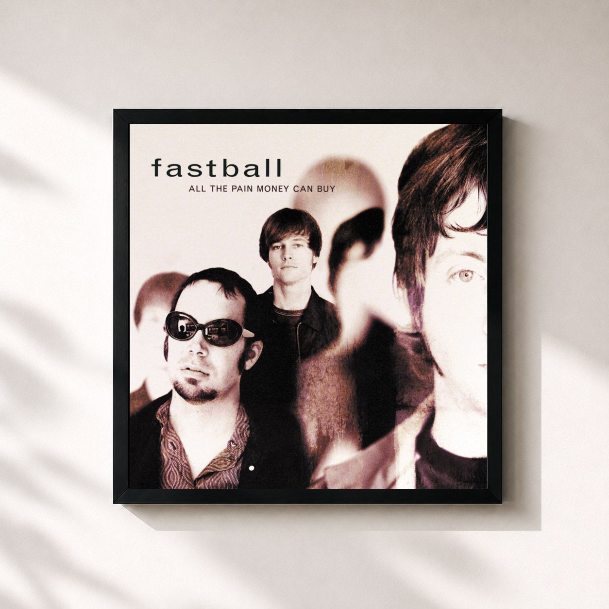 #noir Tableau carré de l'album All The Pain Money Can Buy de Fastball, cadre noir 32x32 cm