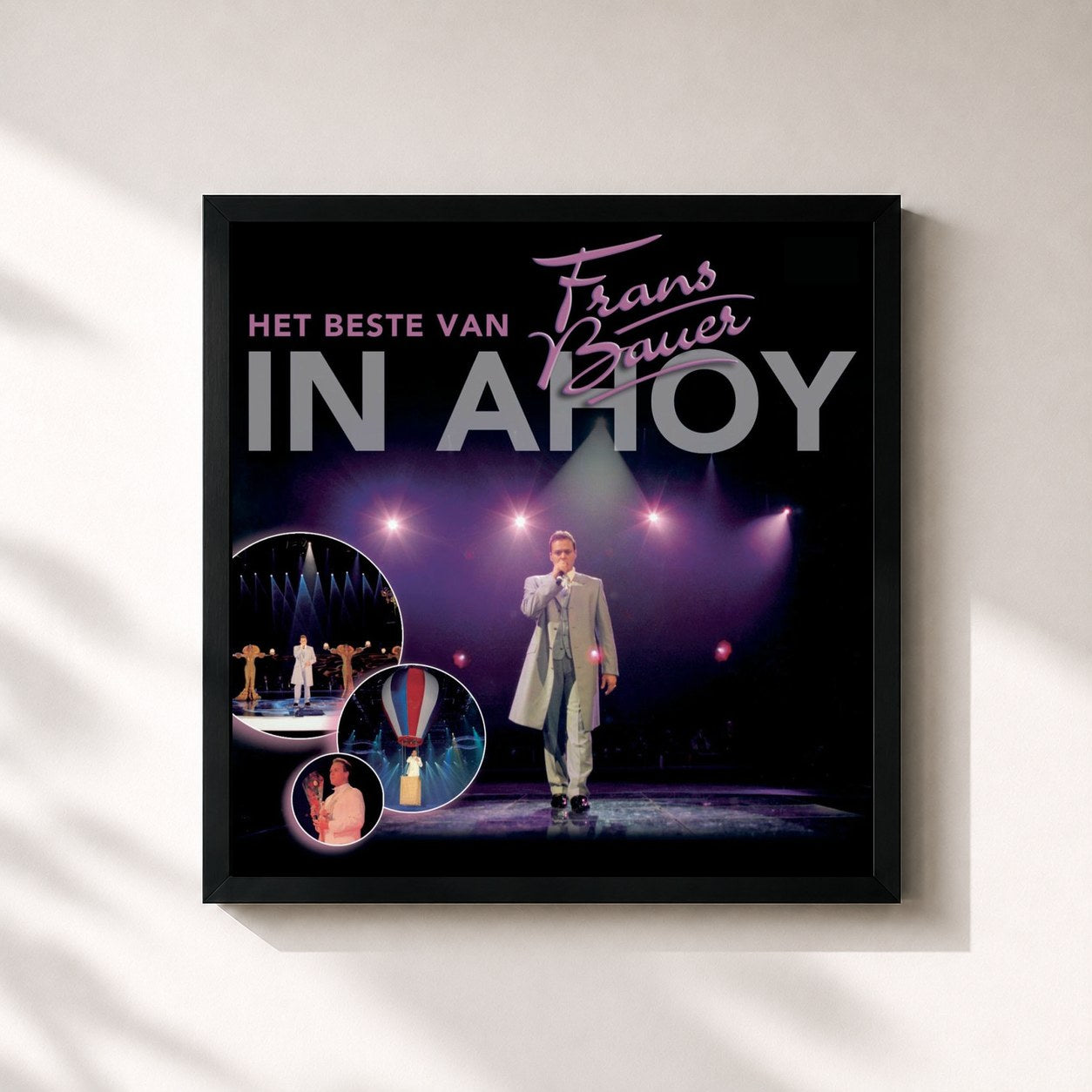 #noir Tableau carré de l'album Het beste uit Ahoy de Frans Bauer, cadre noir 32x32 cm