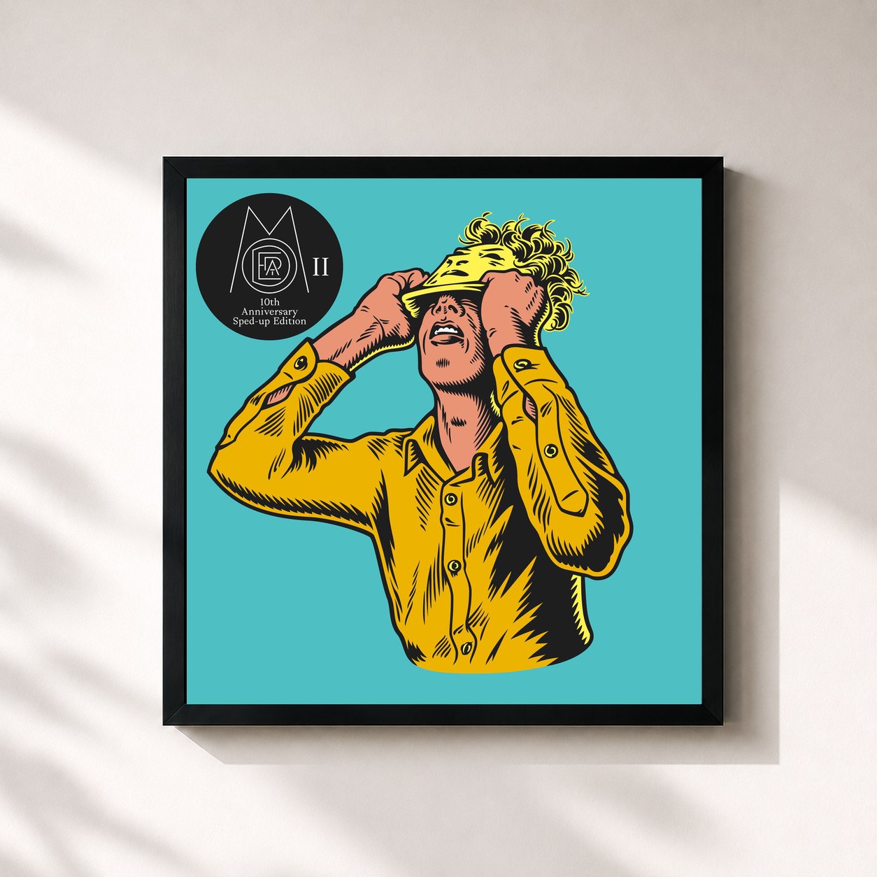 #noir Tableau carré de l'album II (10th Anniversary Sped-up Edition) de Moderat, cadre noir 32x32 cm