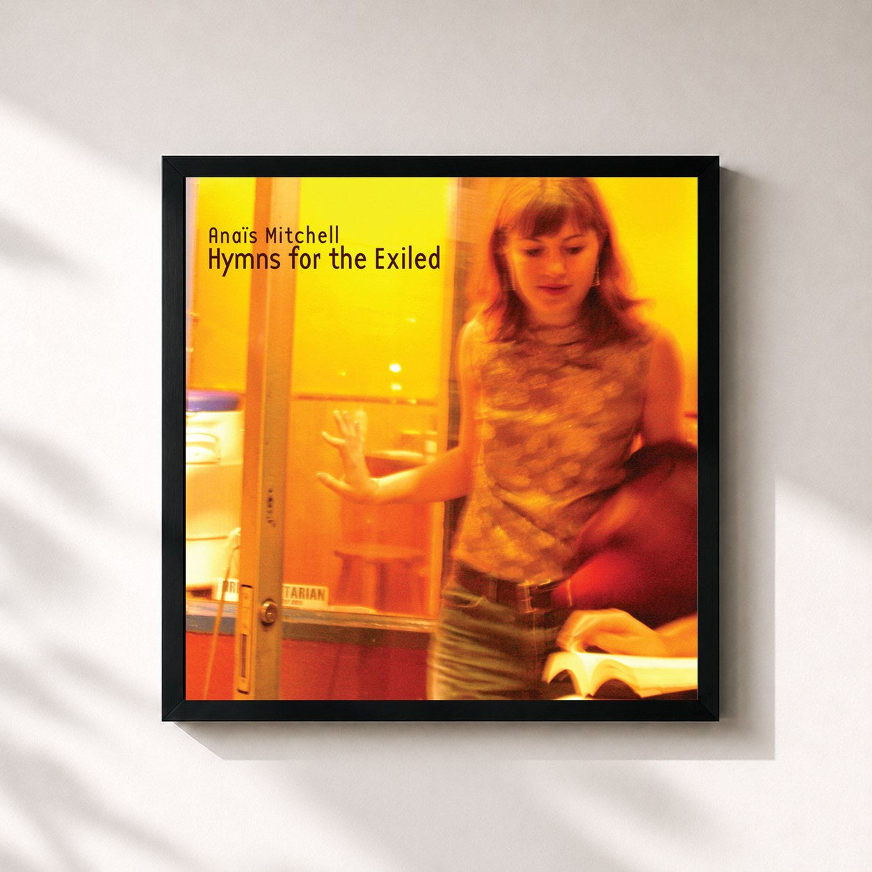 #noir Tableau carré de l'album Hymns for the Exiled de Anais Mitchell, cadre noir 32x32 cm