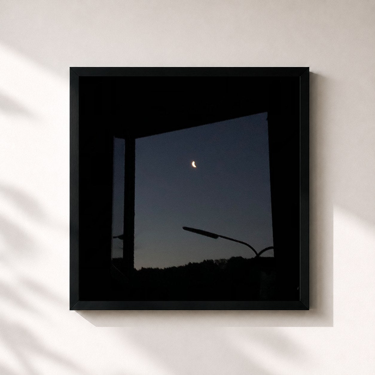 #noir Tableau carré de l'album lunaR de Edo Saiya, cadre noir 32x32 cm