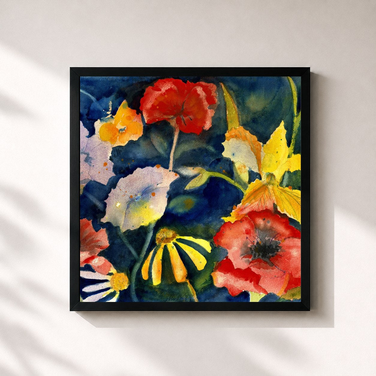 #noir Tableau carré de l'album instrumentals de Adrianne Lenker, cadre noir 32x32 cm