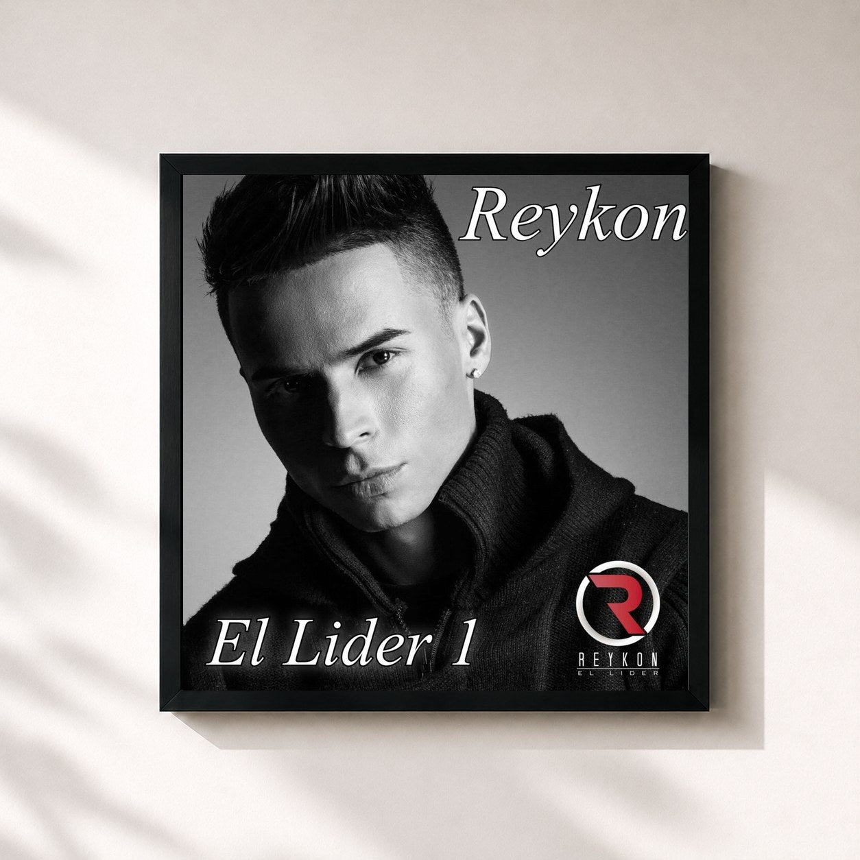 #noir Tableau carré de l'album El Lider 1 de Reykon, cadre noir 32x32 cm